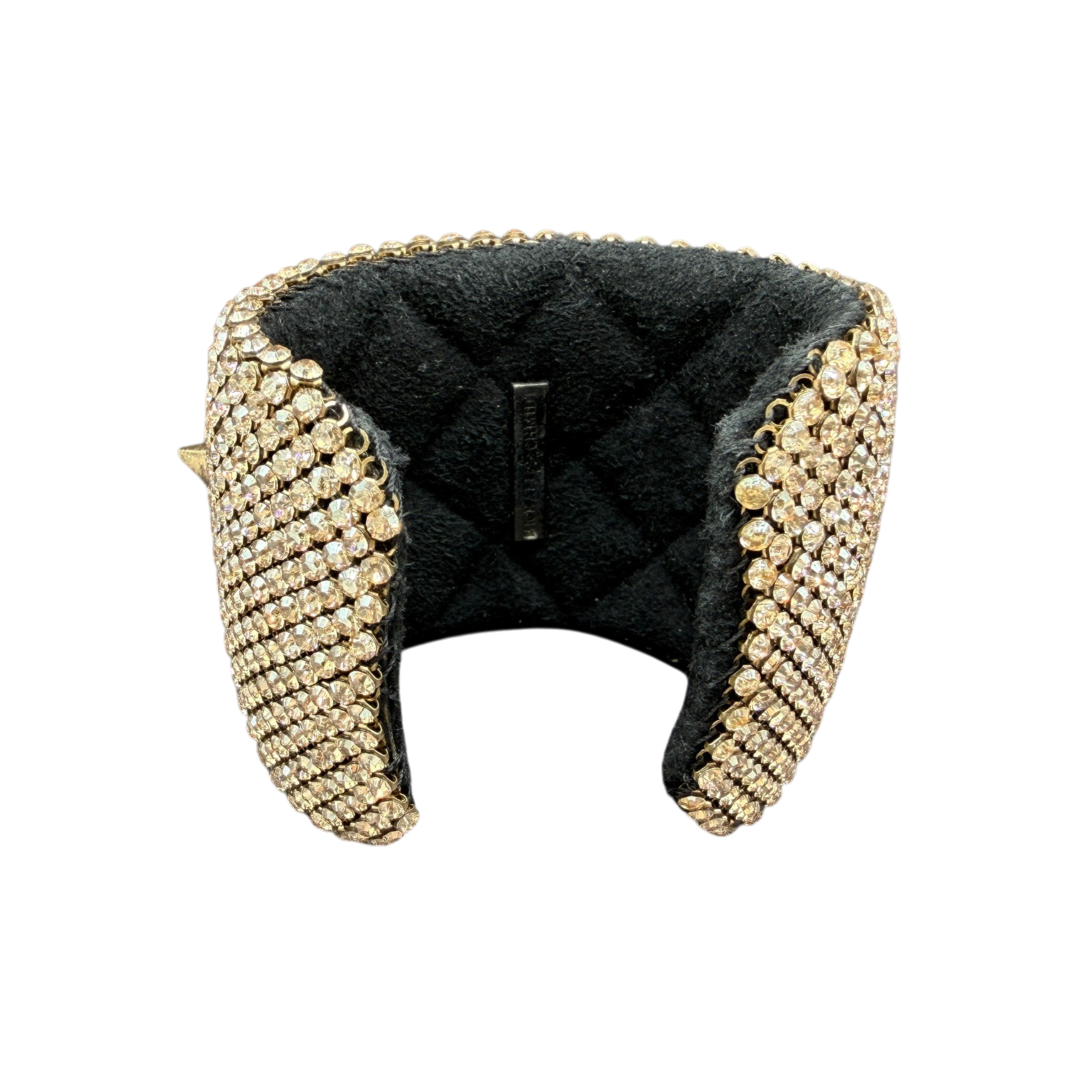 1990s Michael Schmidt One-of-a-Kind Gold Swarovski Crystal Spike Cuff