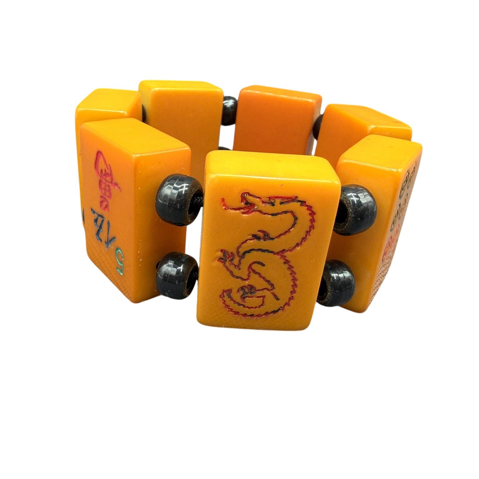 1930s Bakelite Mahjong Tile Stretch Bracelet