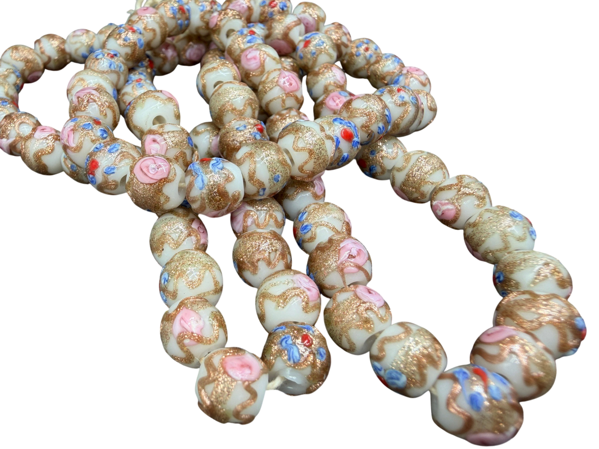Rare Early 1900s Handmade Venetian Glass Bead Strand Bundles