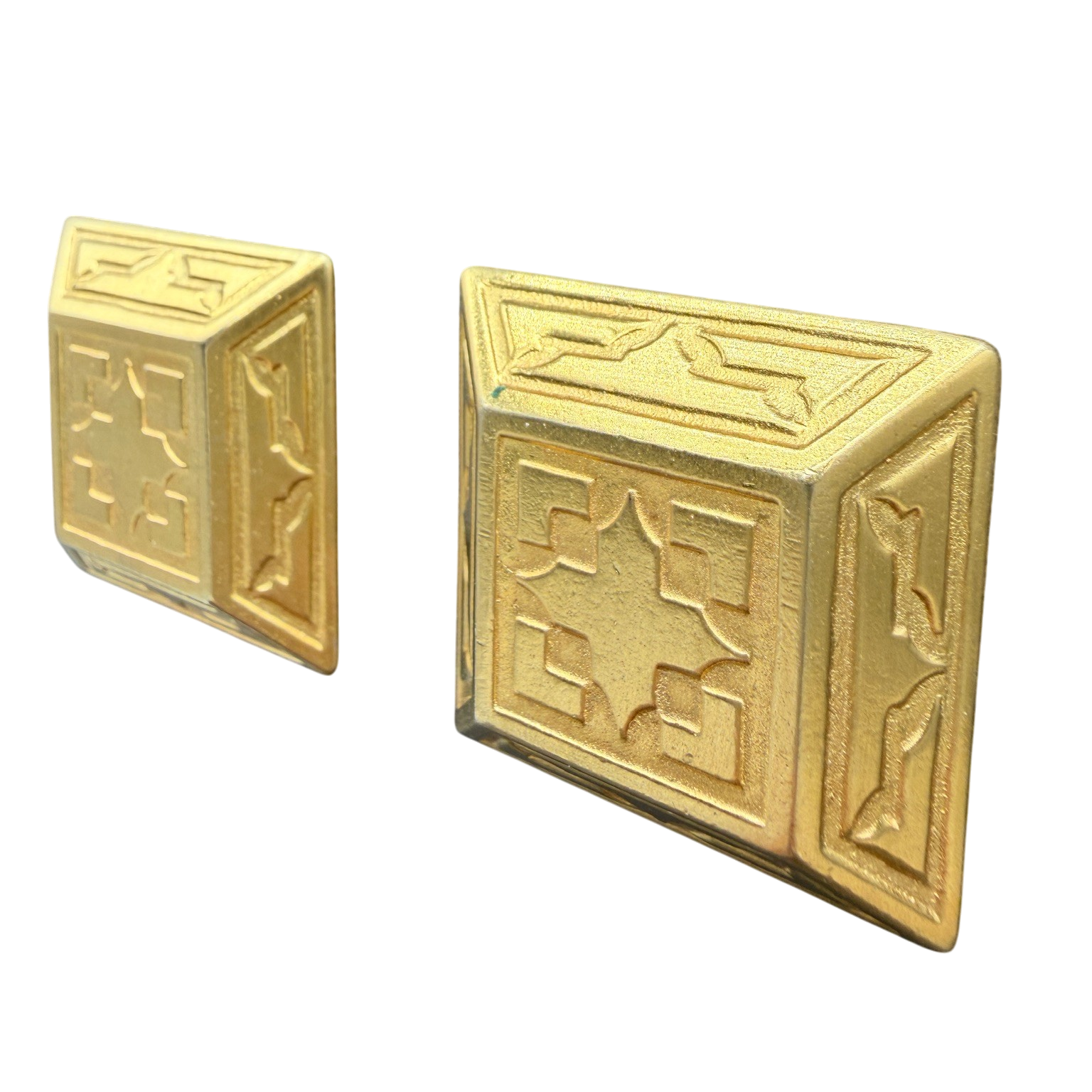1980s Ben-Amun Gold-Tone Square Clip Earrings