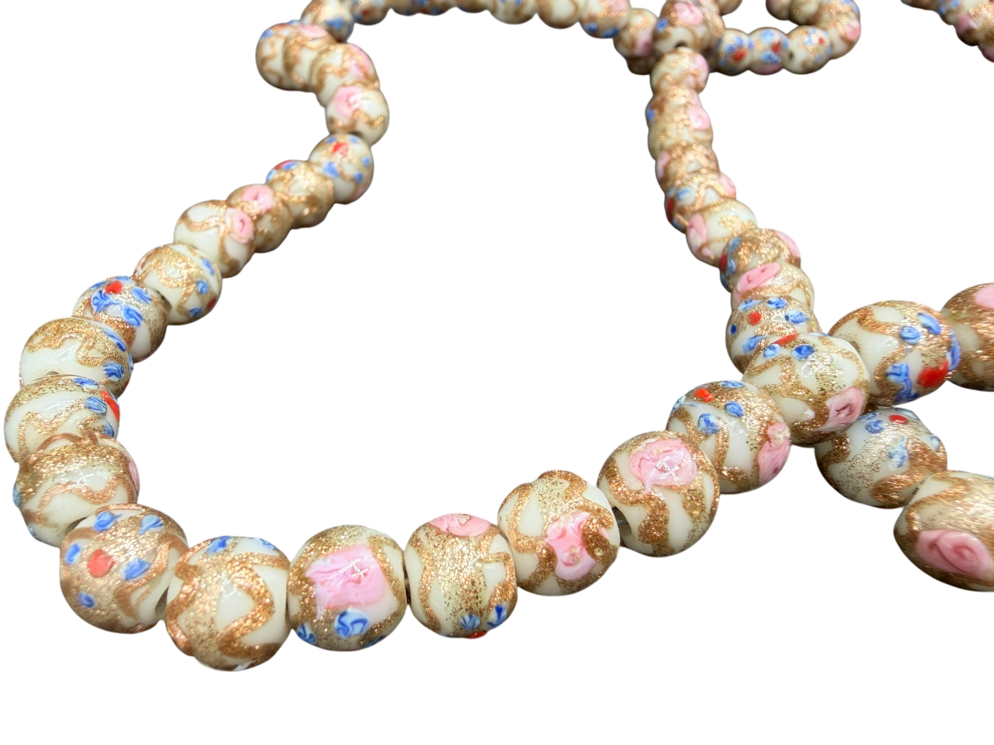 Rare Early 1900s Handmade Venetian Glass Beaded Necklace