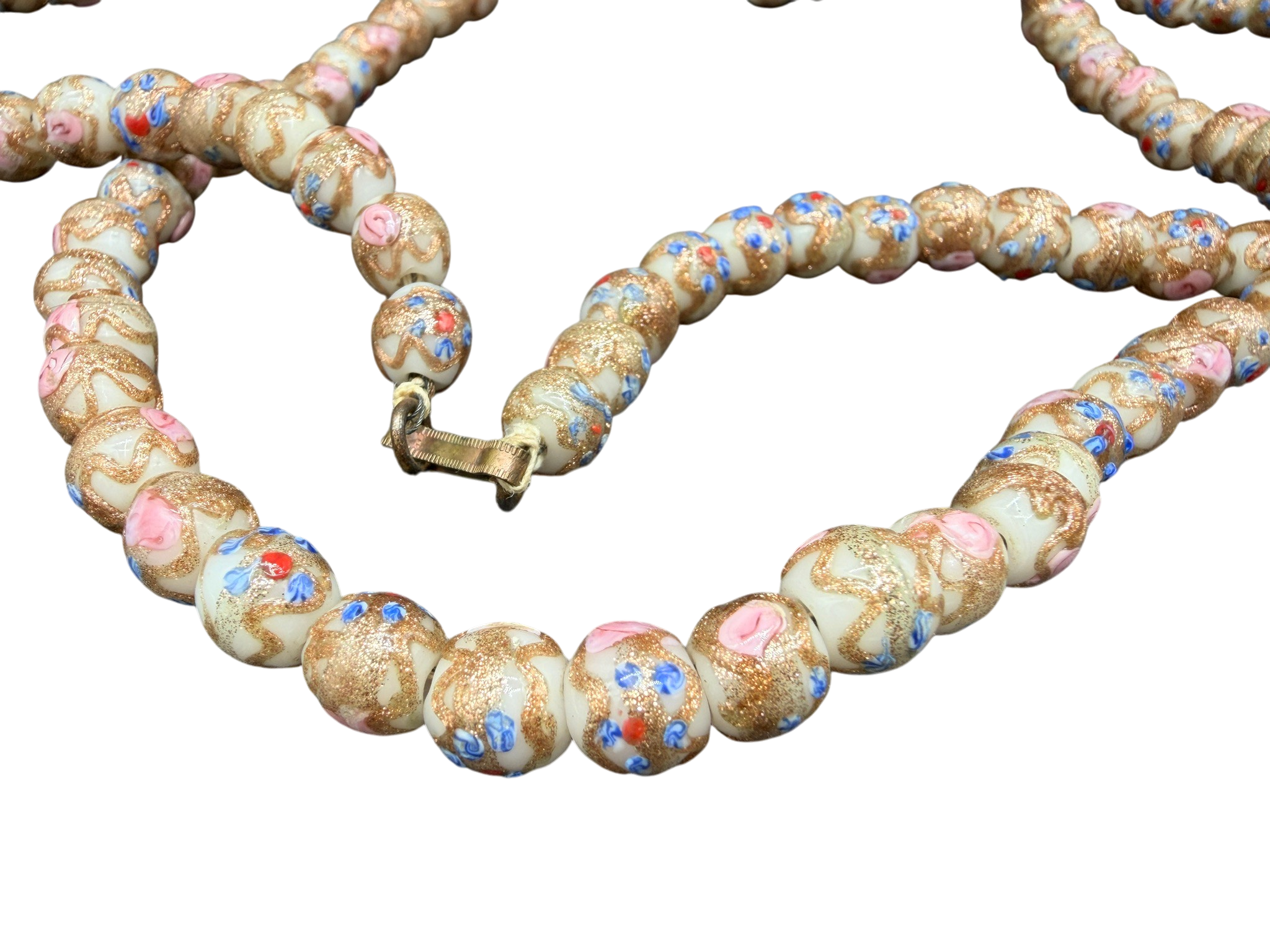 Rare Early 1900s Handmade Venetian Glass Beaded Necklace