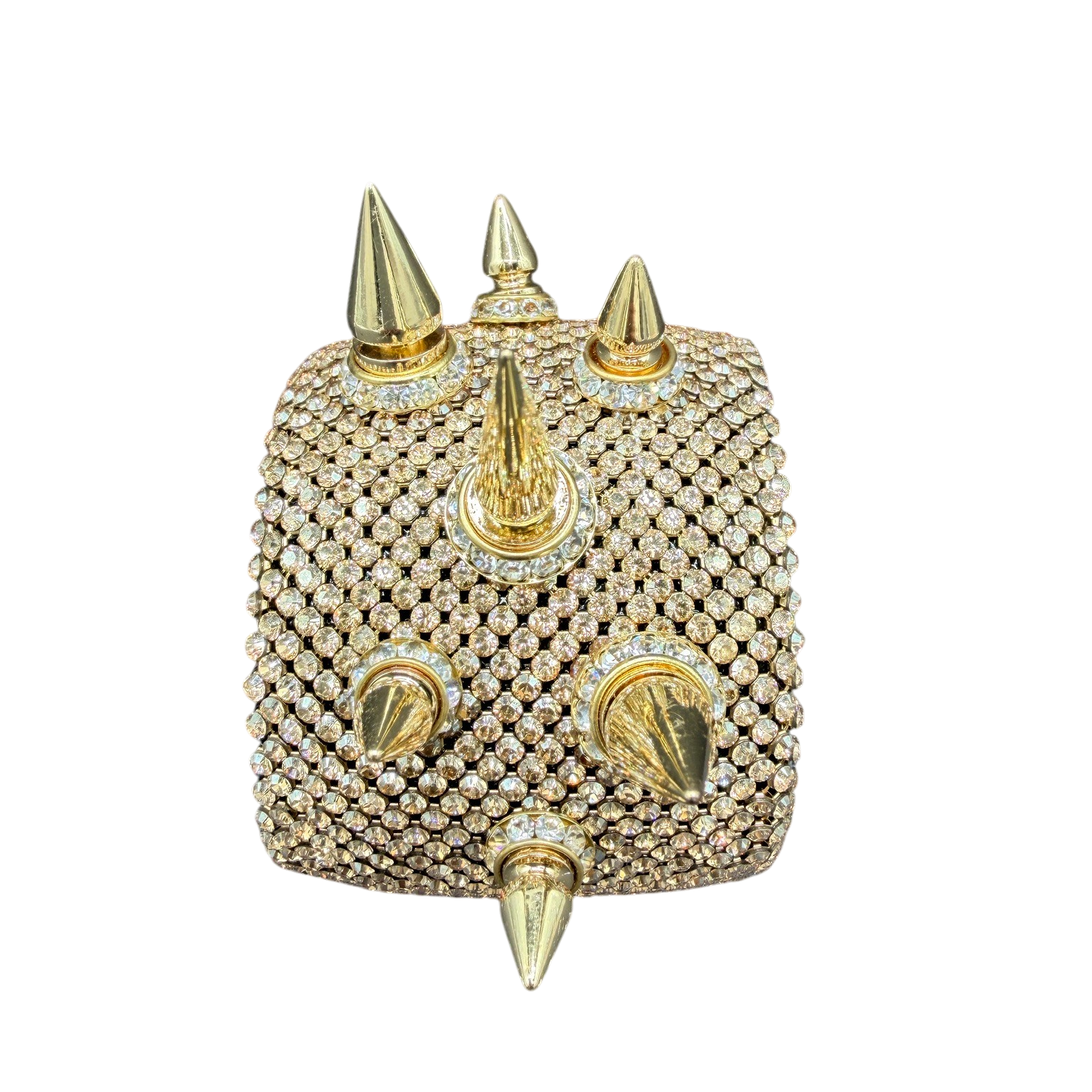 1990s Michael Schmidt One-of-a-Kind Gold Swarovski Crystal Spike Cuff