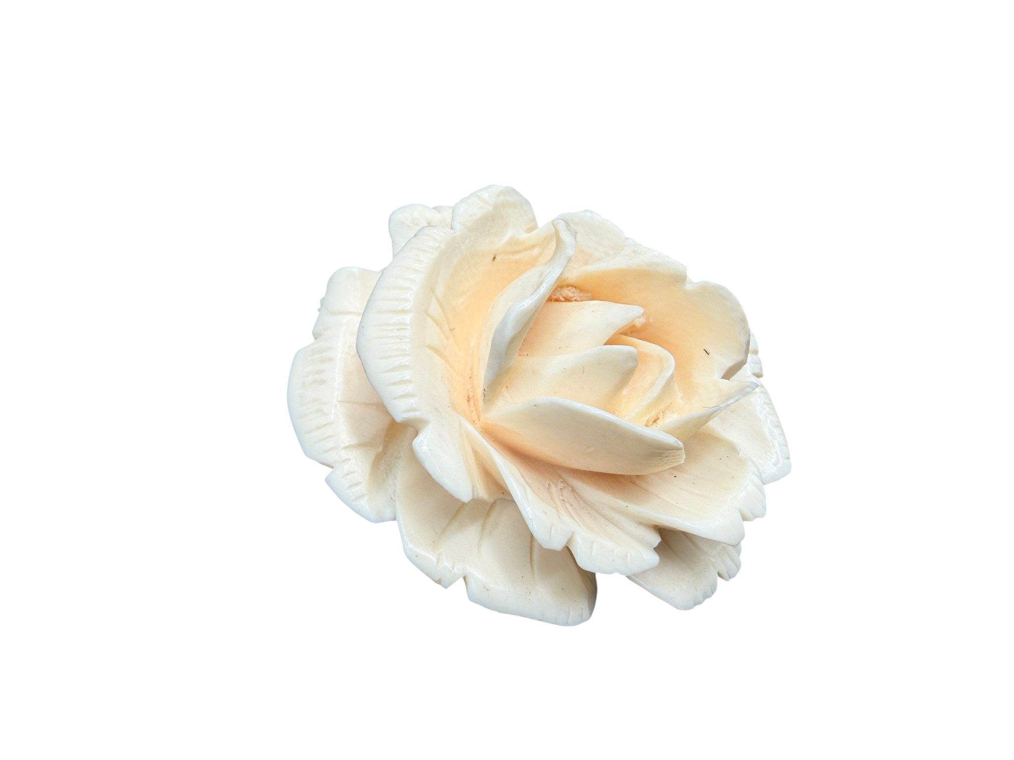 1940s Made in Germany Carved Bone Rose Brooch