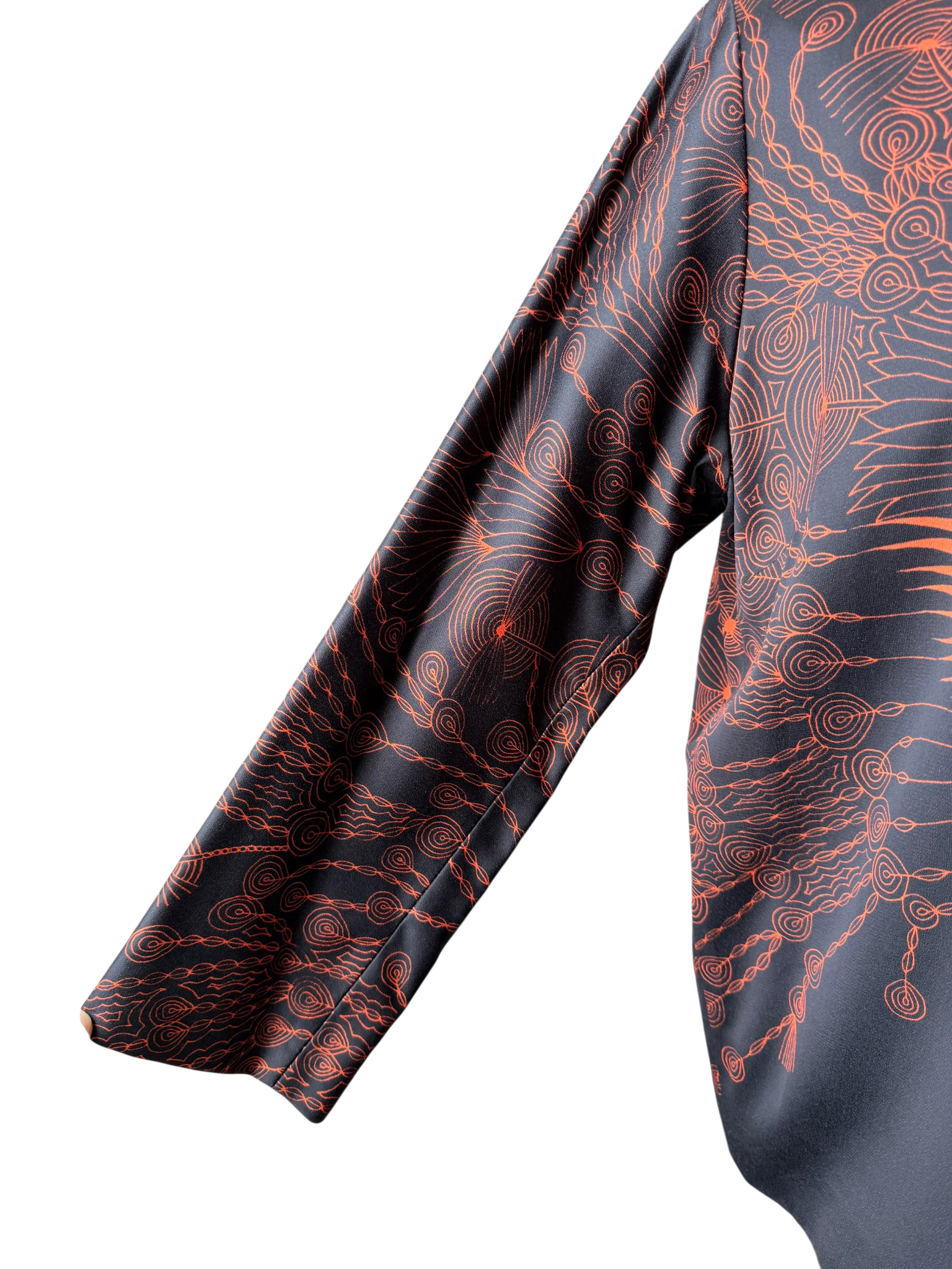 2019 Dries Van Noten Silk Feather Print V-Neck Tunic