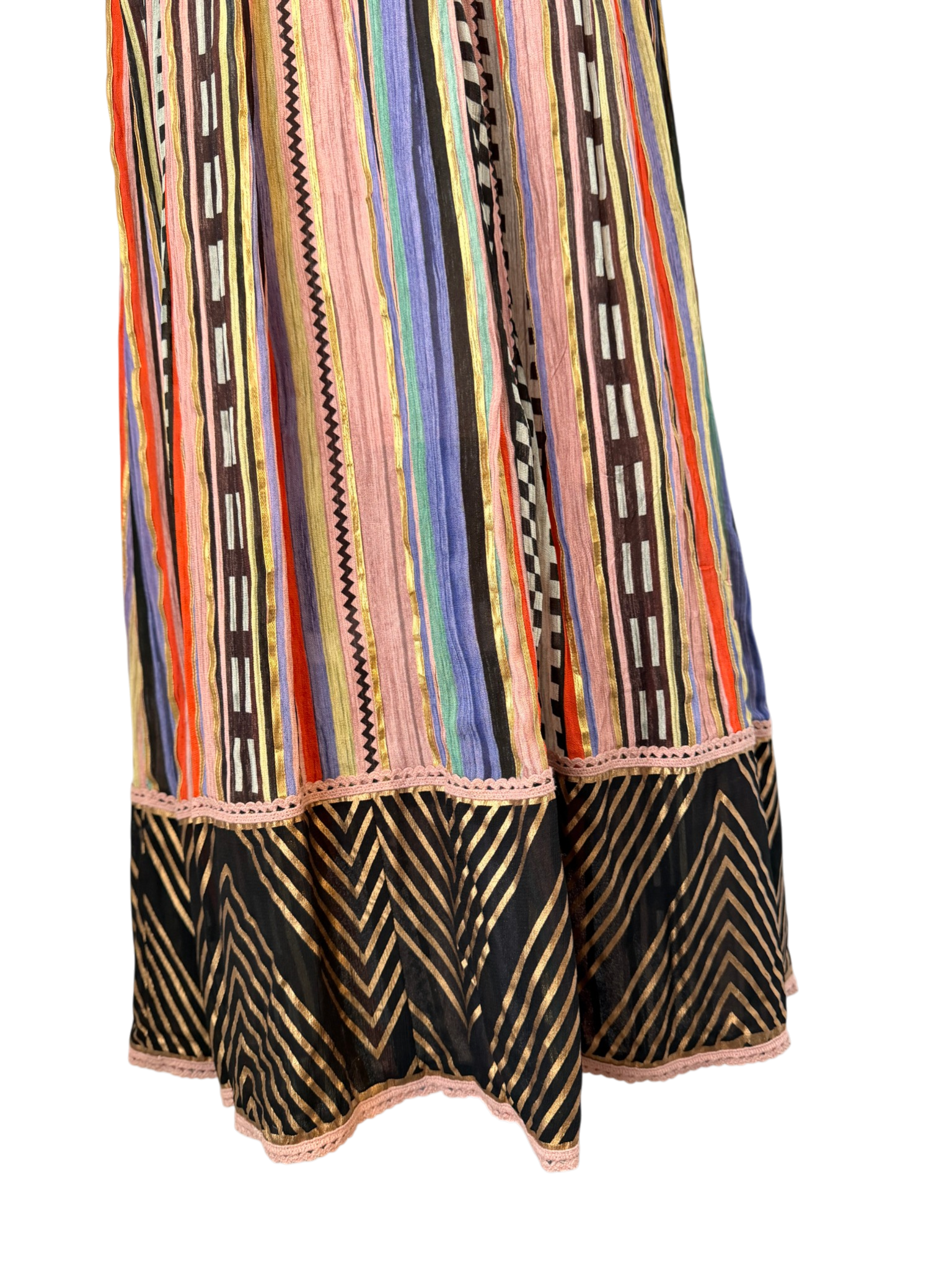 Verb by Pallavi Singhee Gauze Striped Dress with Tassel Tie