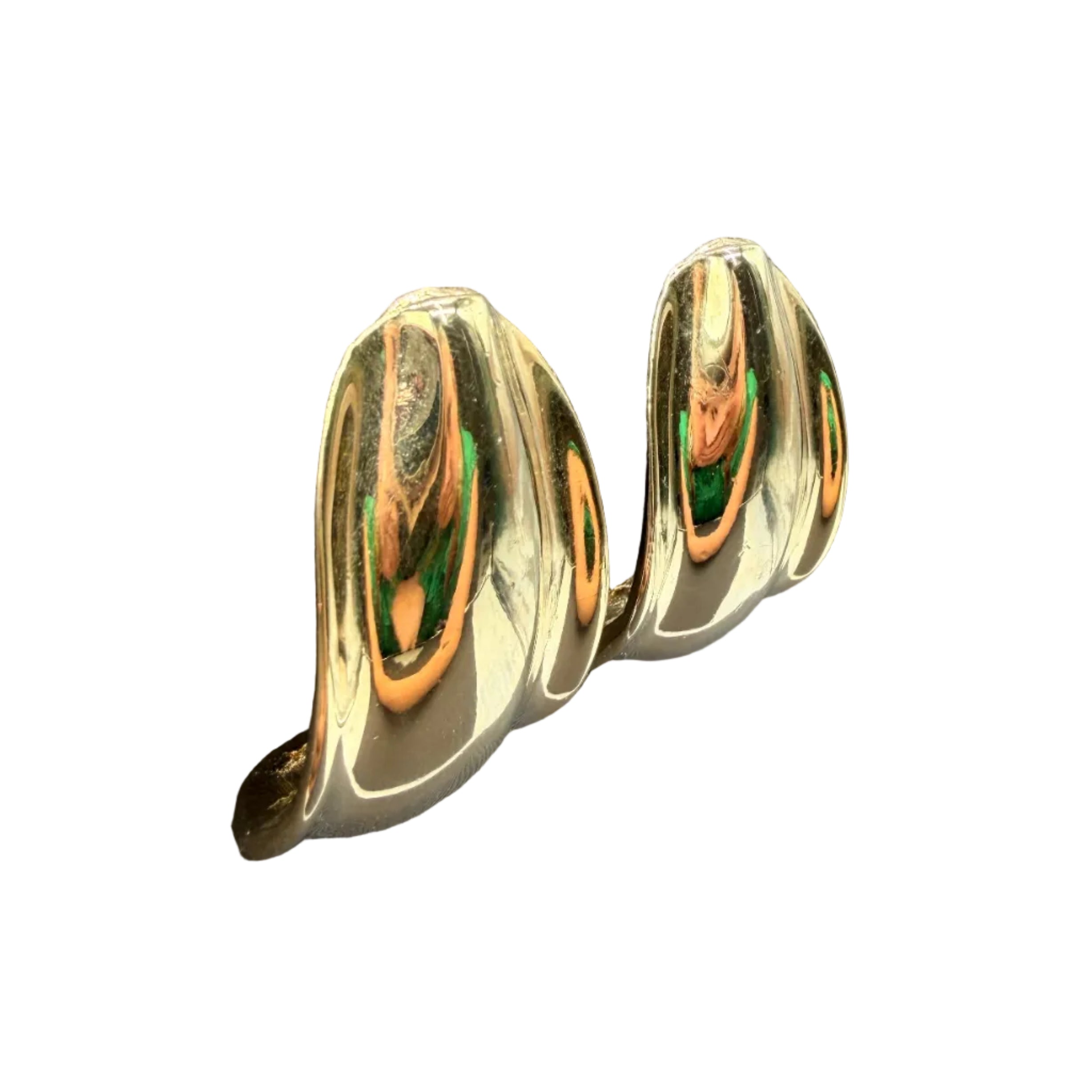 1980s Classic Wide Gold-Tone Quarter Hoop Earrings