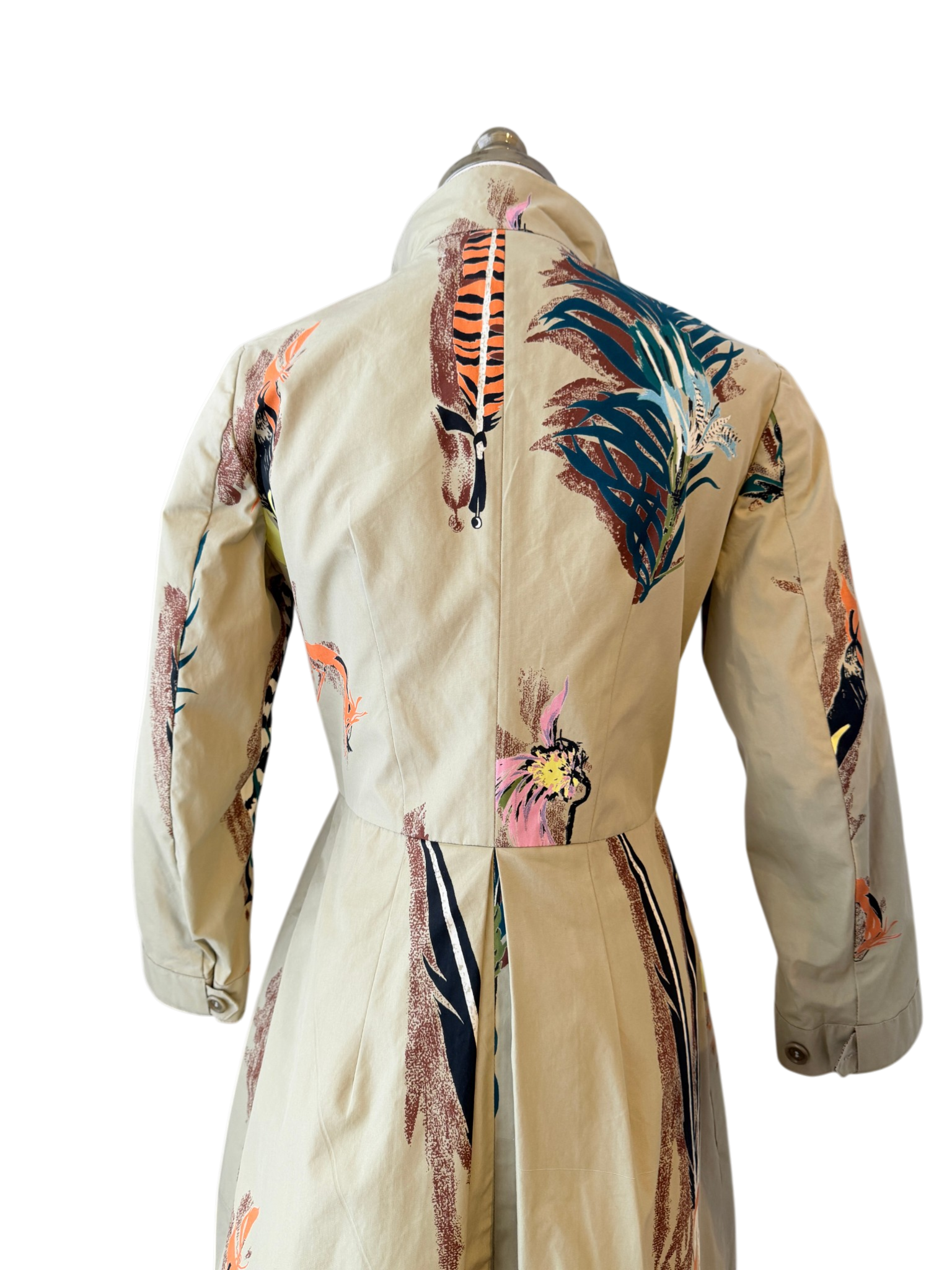 Marni Feather & Floral Print Trench Coat