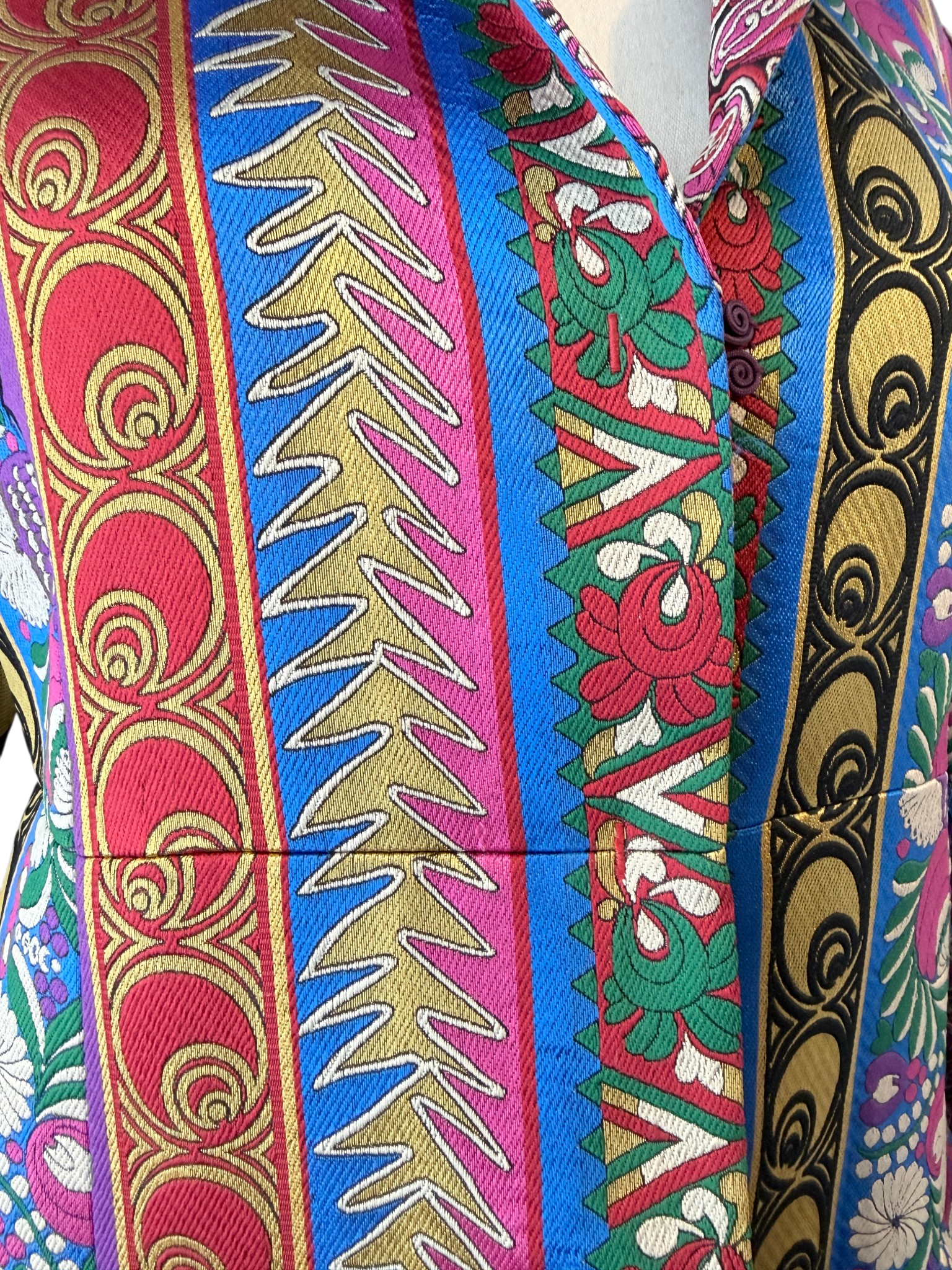 2018 Etro Multi-Ribbon Jacquard Blazer in Pink & Purple