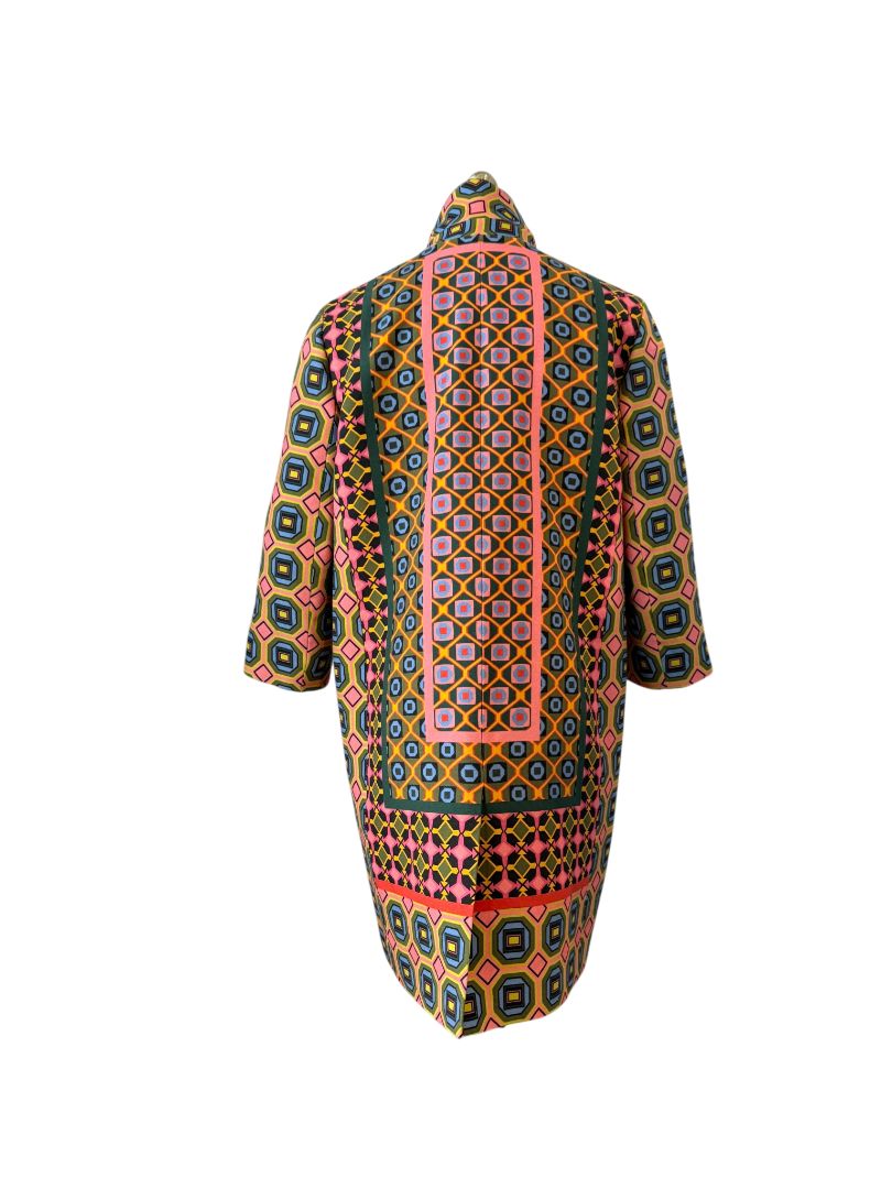 Vibrant Ratti Tile Print 3/4 Statement Coat by J.Crew