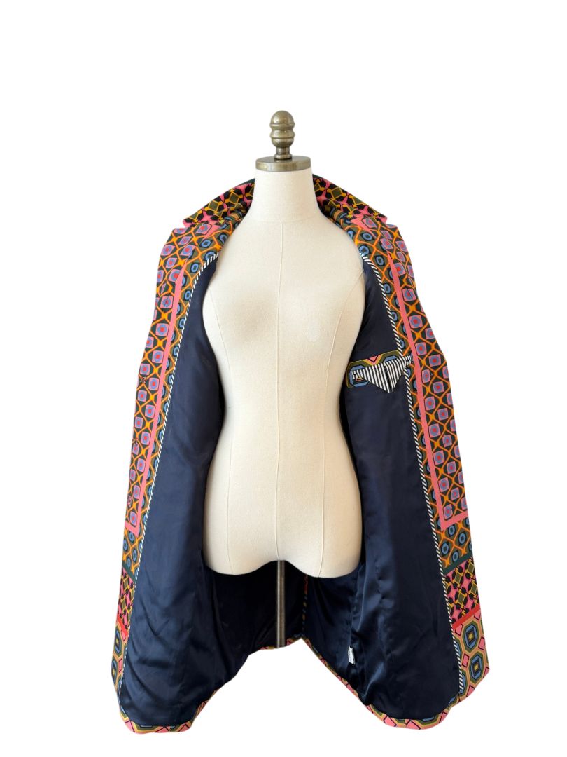 Vibrant Ratti Tile Print 3/4 Statement Coat by J.Crew