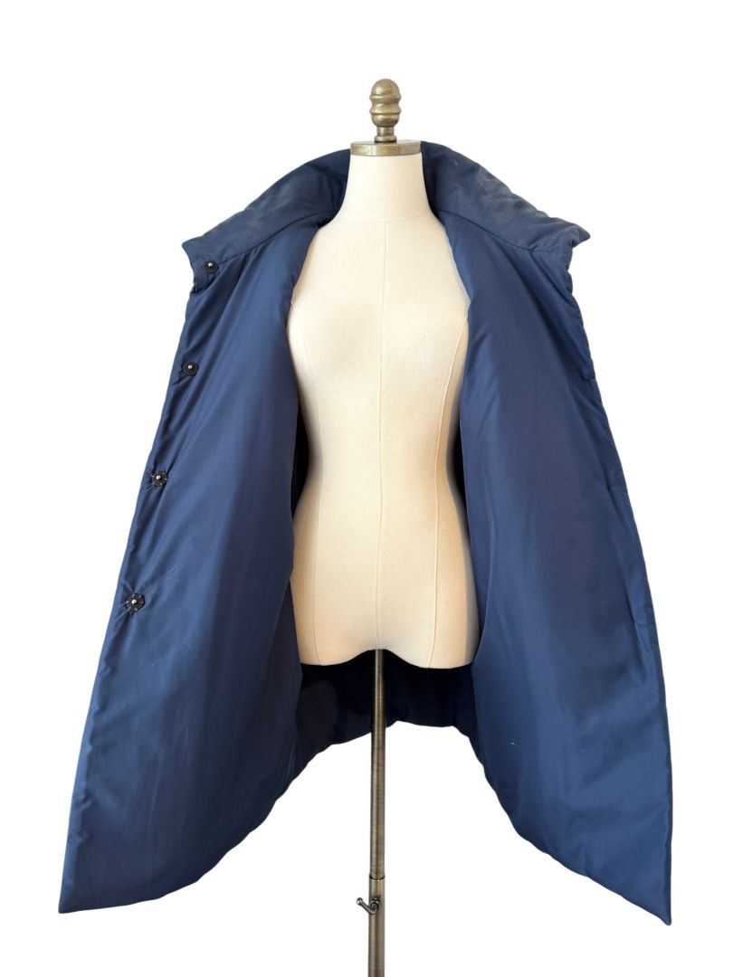 Reversible Navy Puffy Coat with Color Splash Swoosh