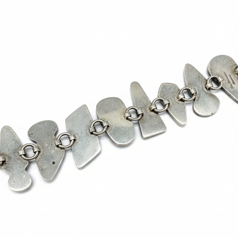 Echo of the Dreamers Multi-Stone Sterling Chain Bracelet with Vivianite, Dendrite, Ammolite, Opal & Tourmalinated Quartz