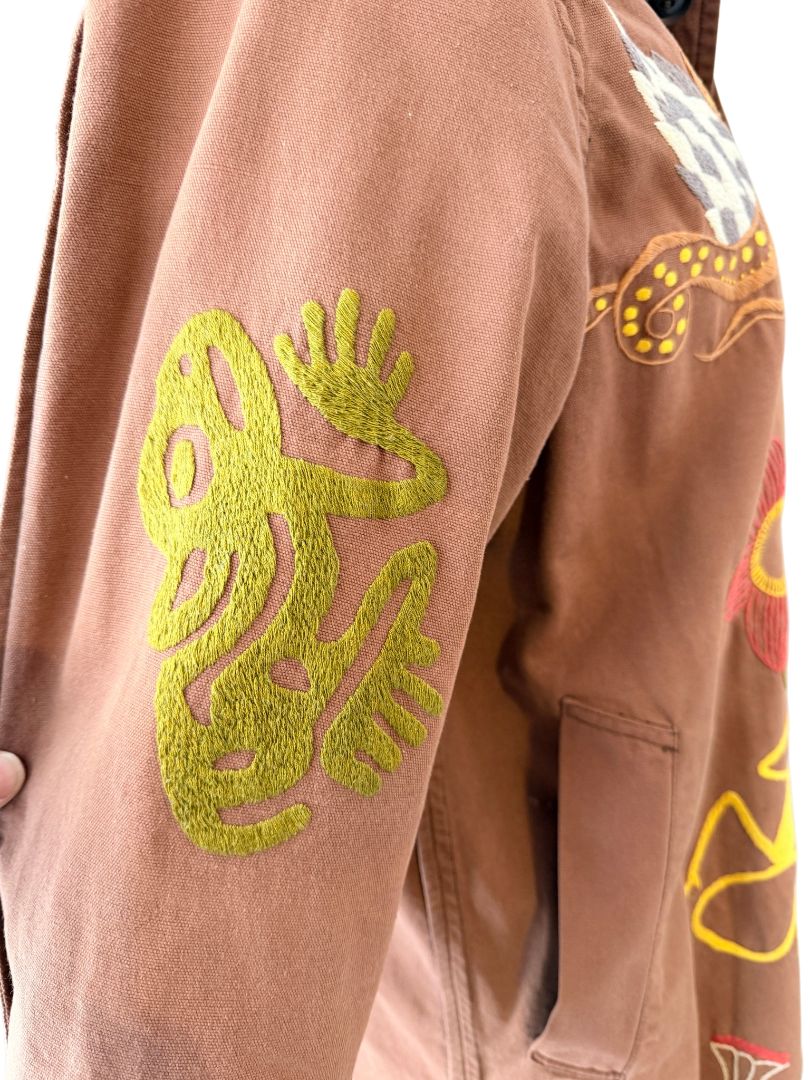 Embroidered Floral Statement Trench Coat by Muriel Brandolini