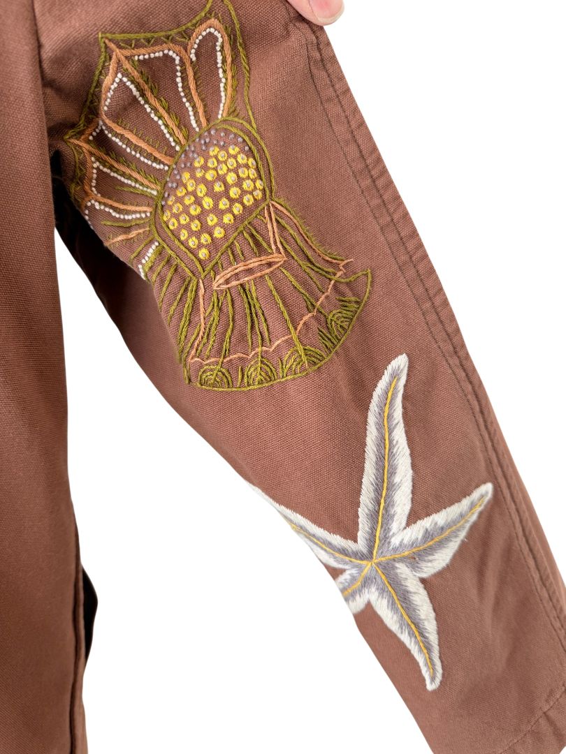 Embroidered Floral Statement Trench Coat by Muriel Brandolini