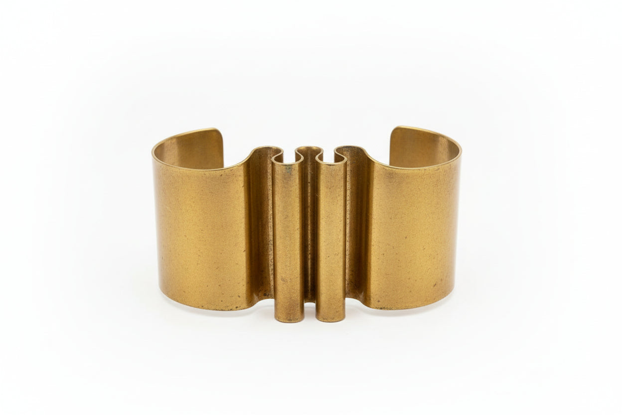Oblik Atelier Brass Crumpled Bangle
