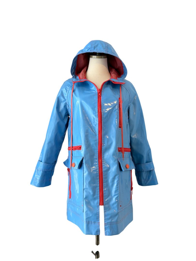 Bold Colorblock Vinyl Hooded Rain Coat by Marc Jacobs