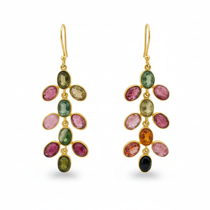 Golden Vine Amethyst Dangle Earrings