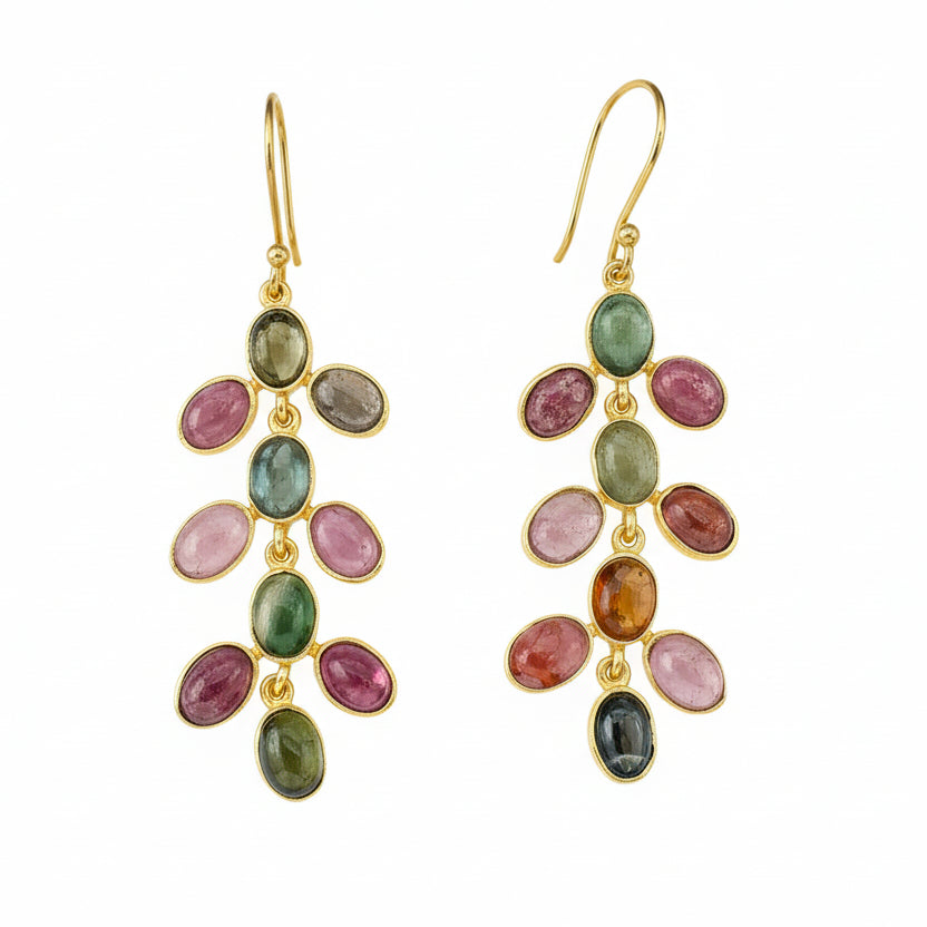 Golden Vine Amethyst Dangle Earrings