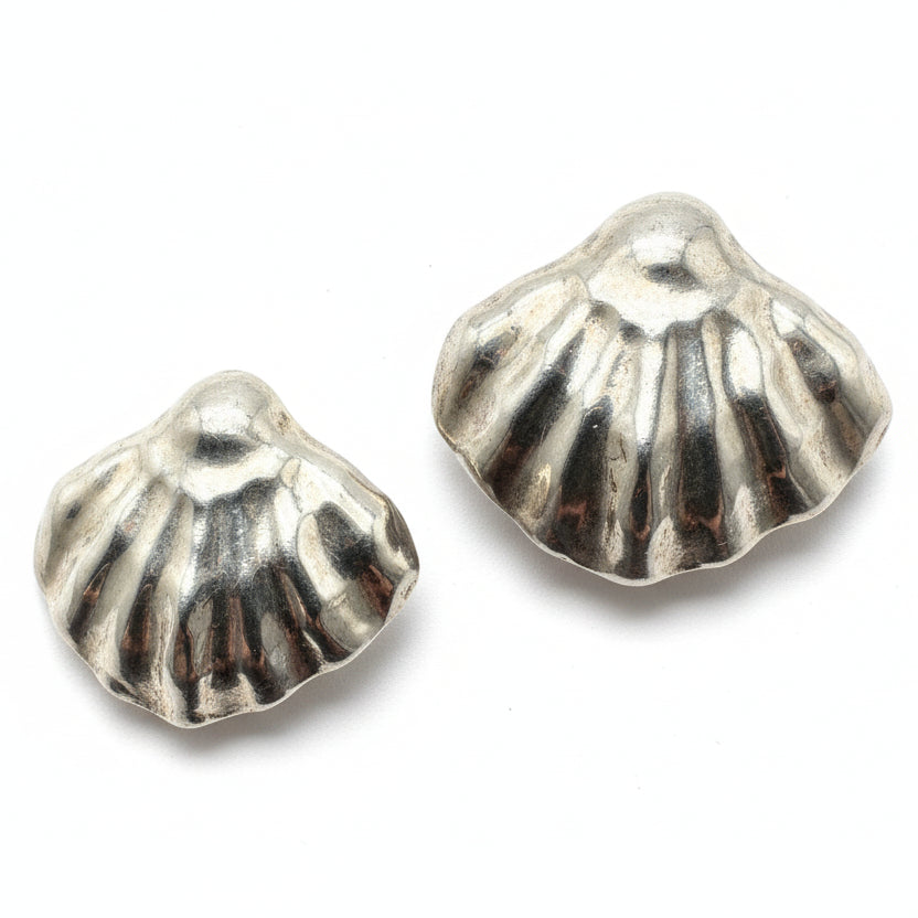 Odette silver plated shell earrings