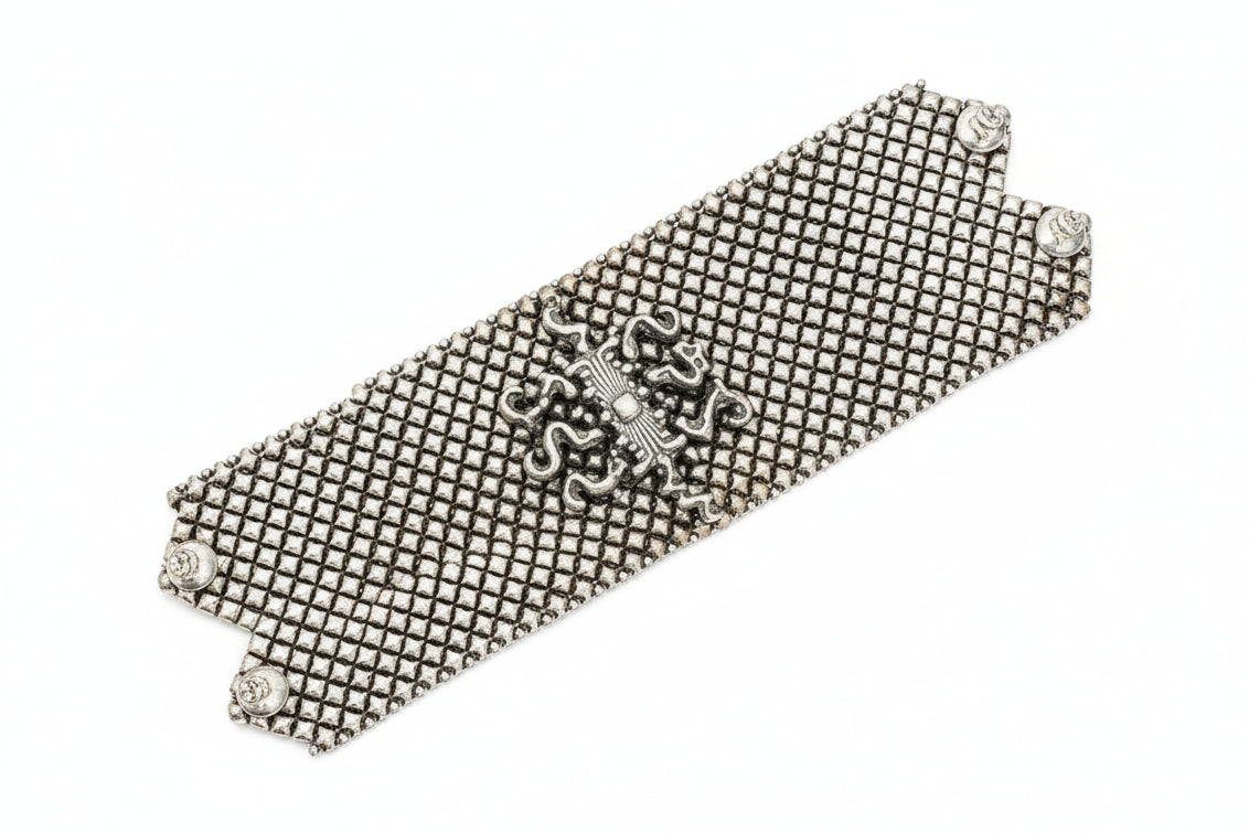 Antiqued Silver “Liquid Metal” Bracelet by Sergio Gutierrez with Microchip
