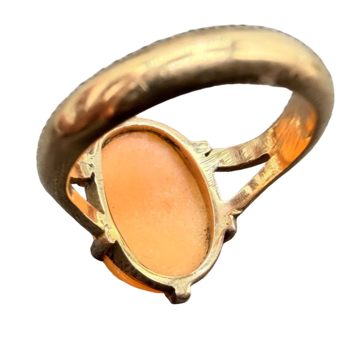 Antique 24K Gold Male Cameo Ring with Left-Facing Portrait