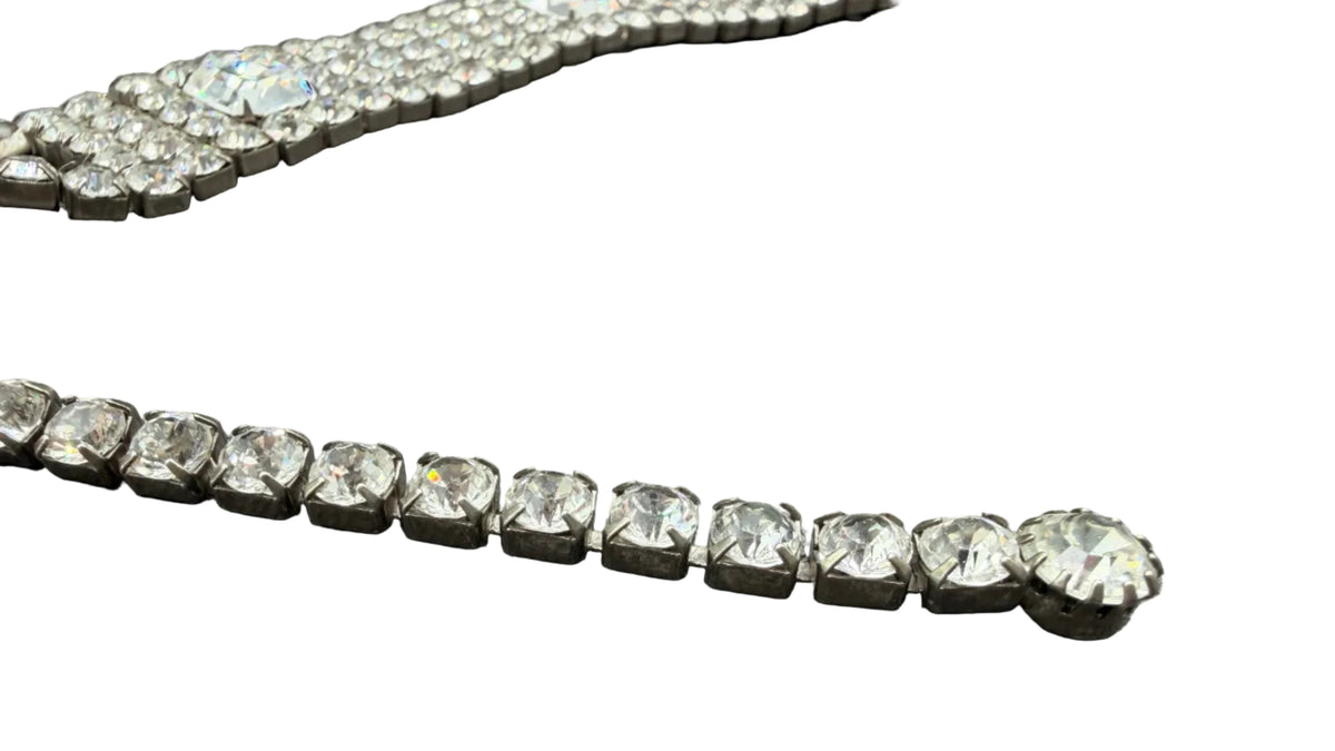 1950s Five-Row Austrian Crystal Choker with Emerald-Cut Stations