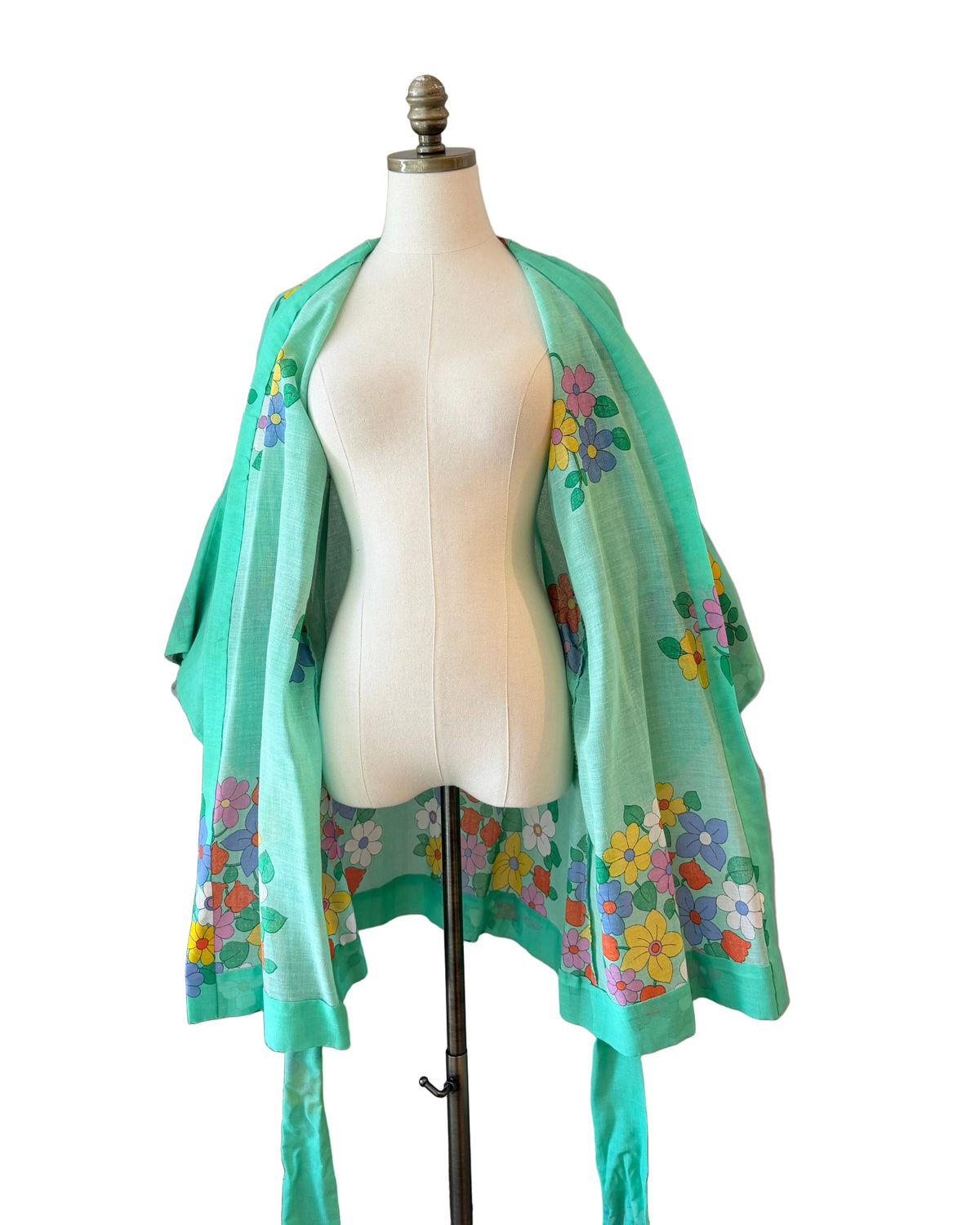 Oriane Capri Cotton Kimono-Style 3/4 Sleeve Belted Cover-Up