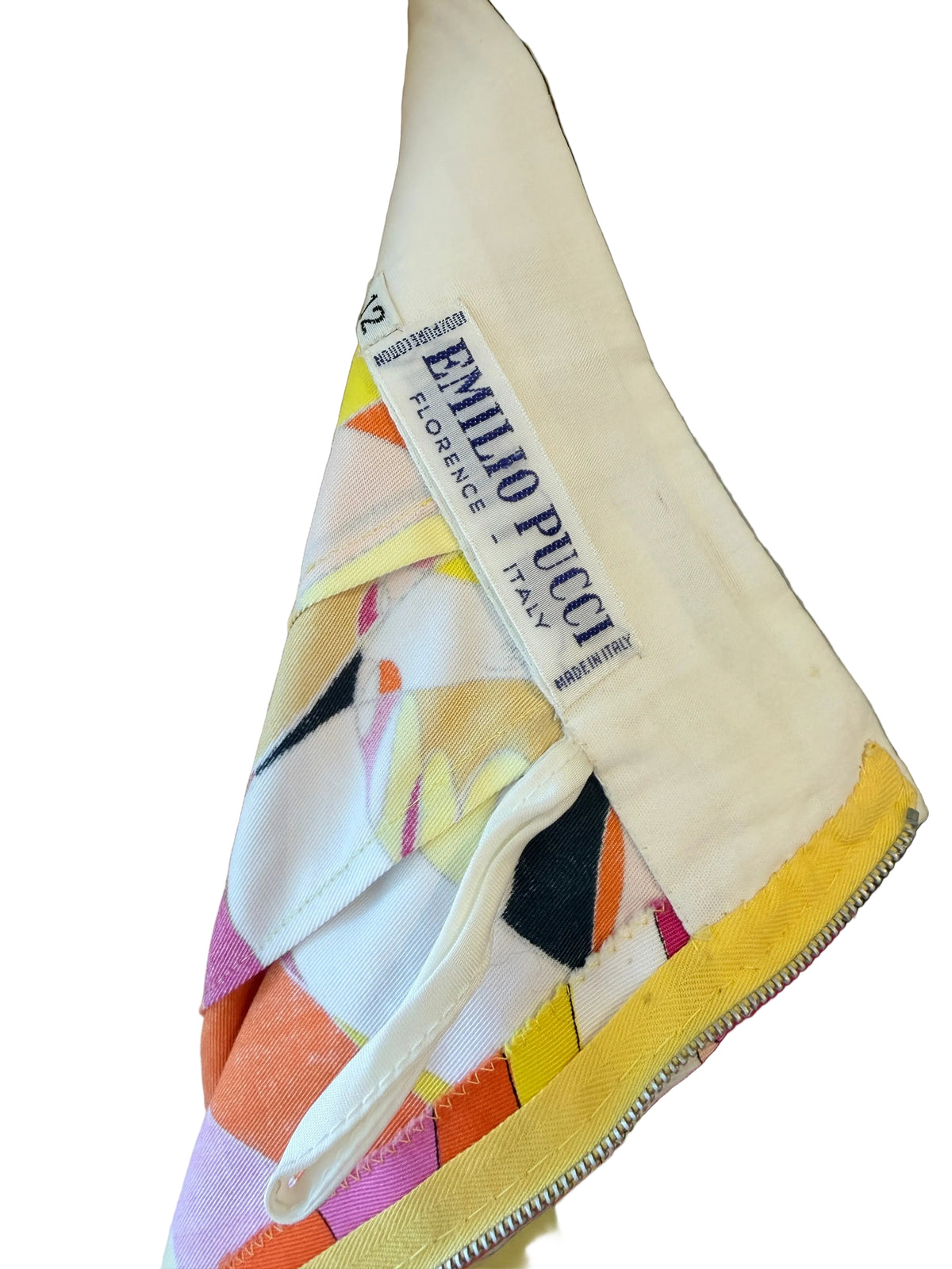 1960s Emilio Pucci Mini Skirt in Black, Yellow, Pink & Orange Mod Print