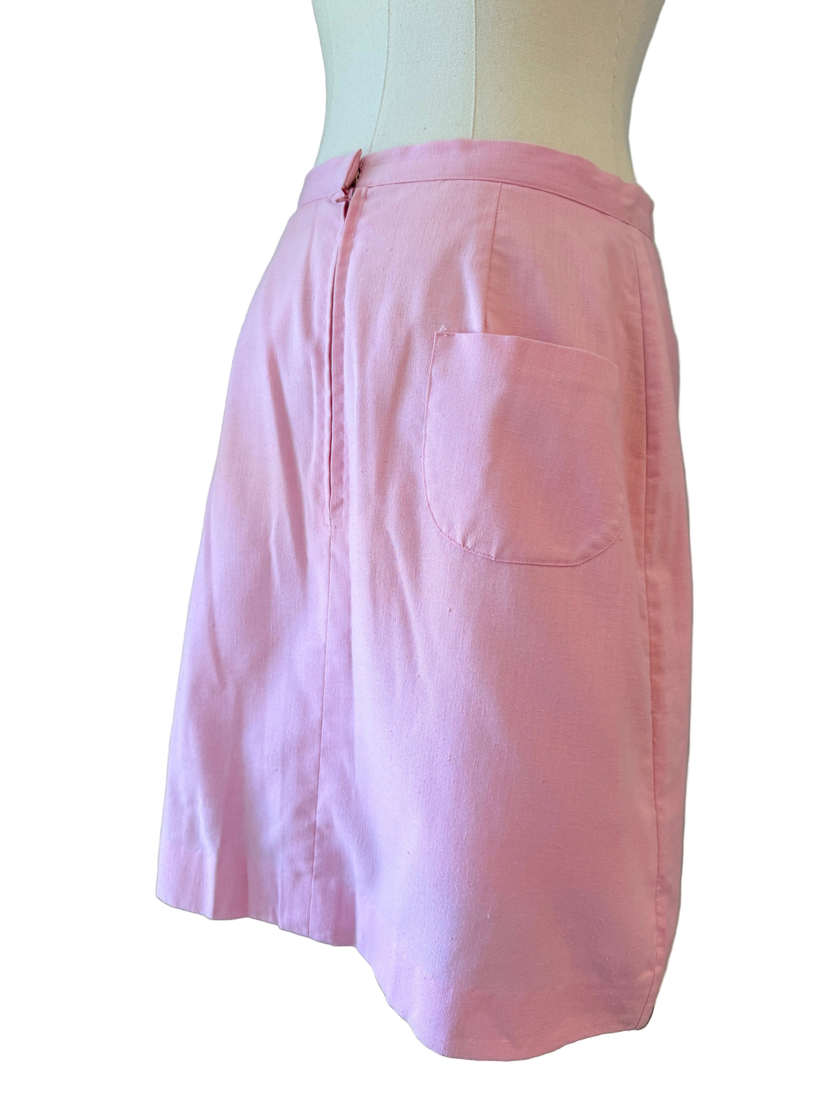 1960s Leon Levin Pink Zip-Front Skort with Fish Appliqués