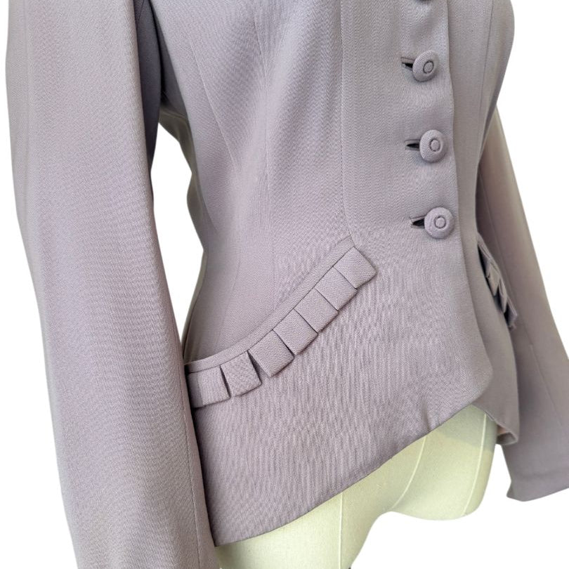 1940s Daniell Inc. Lavender Fitted Blazer with Peplum and Pleated Pockets