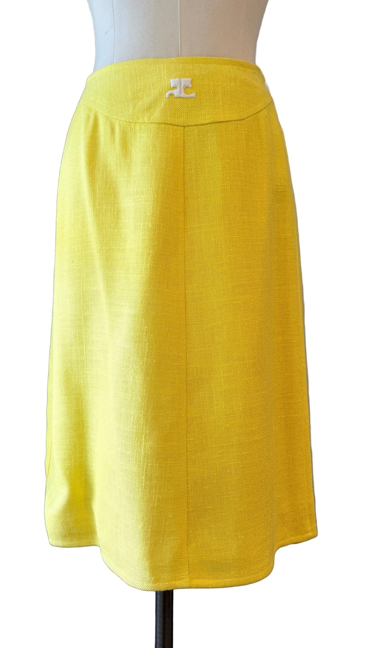 1960s Courrèges Yellow Snap-Front Wrap Skirt