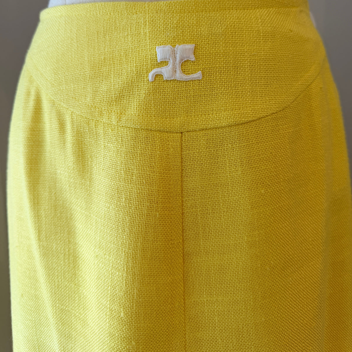 1960s Courrèges Yellow Snap-Front Wrap Skirt