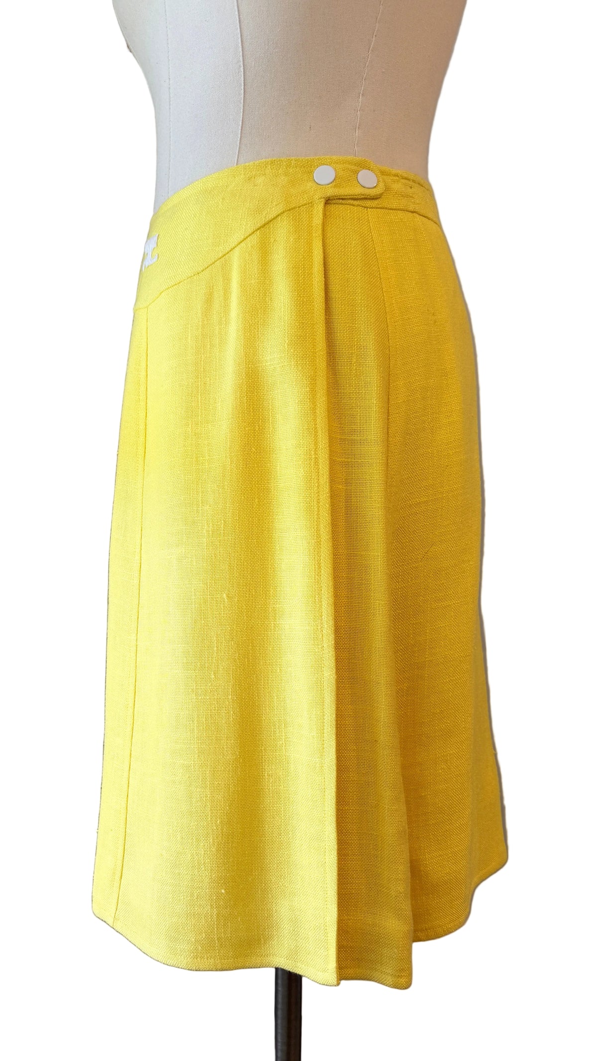 1960s Courrèges Yellow Snap-Front Wrap Skirt
