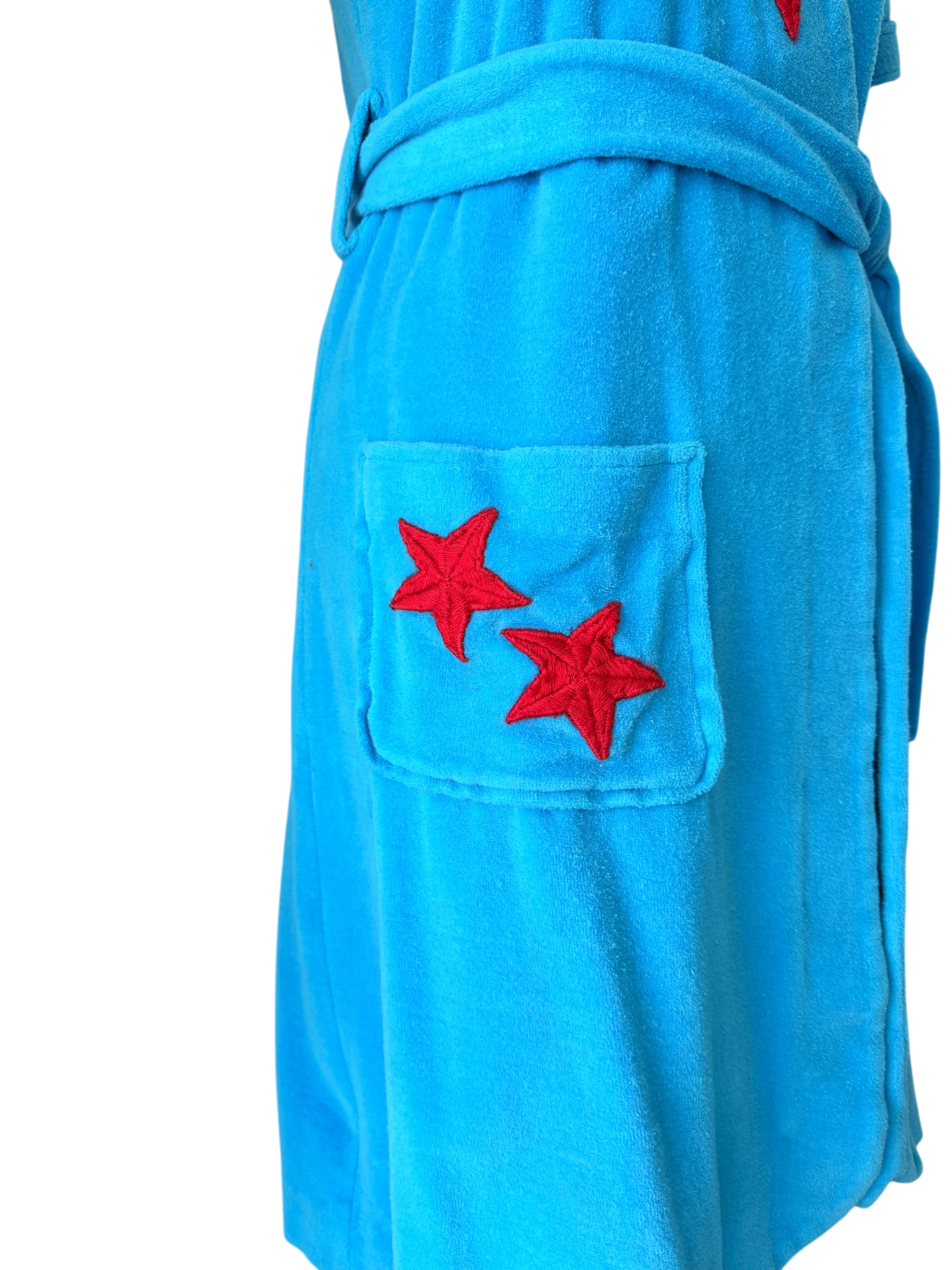 1960s Adrian’s Original Capri Terrycloth Wrap Dress with Red Stars