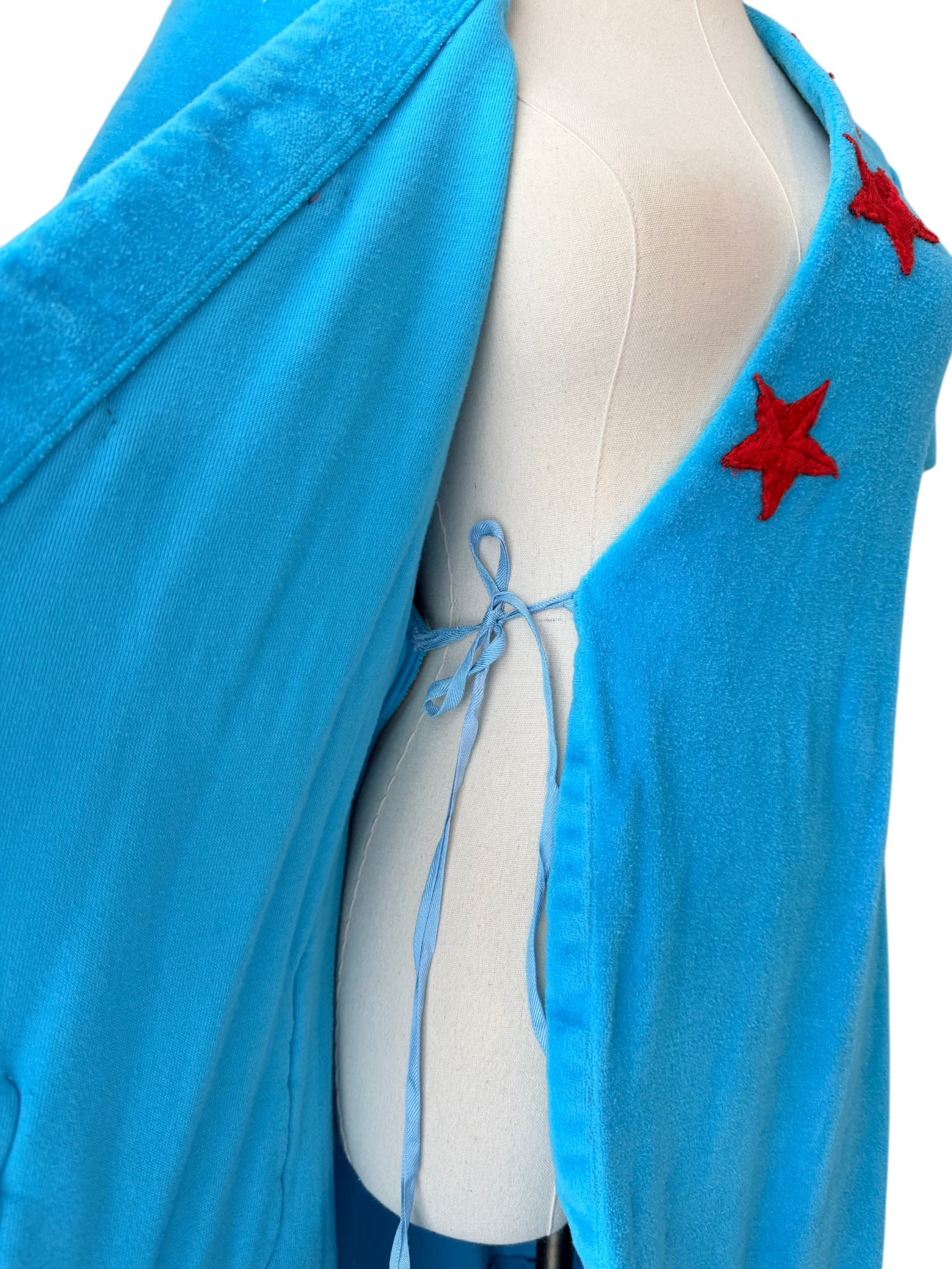 1960s Adrian’s Original Capri Terrycloth Wrap Dress with Red Stars