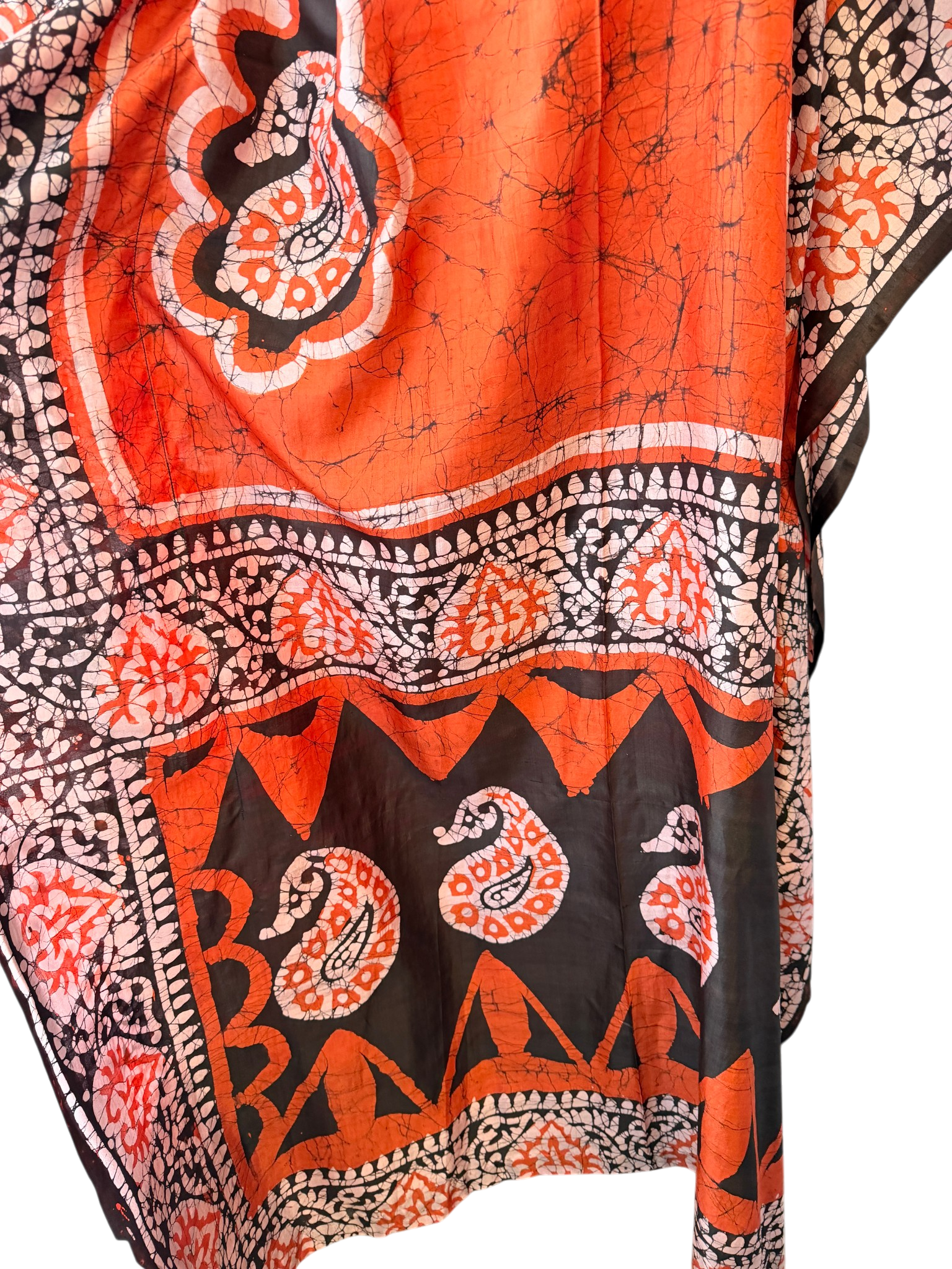 1960s Silk Batik Print Caftan