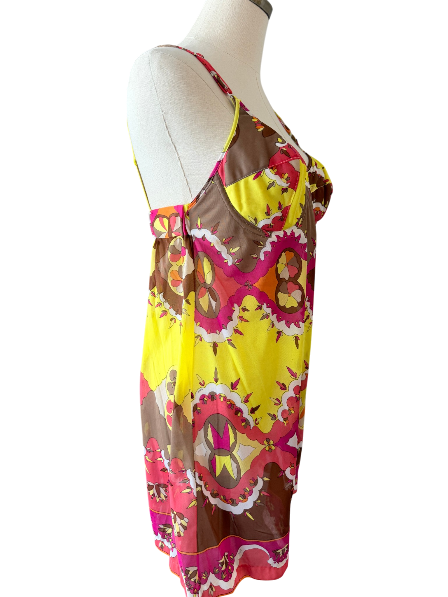 1960s Emilio Pucci for Formfit Rogers Mod Print Camisole Dress