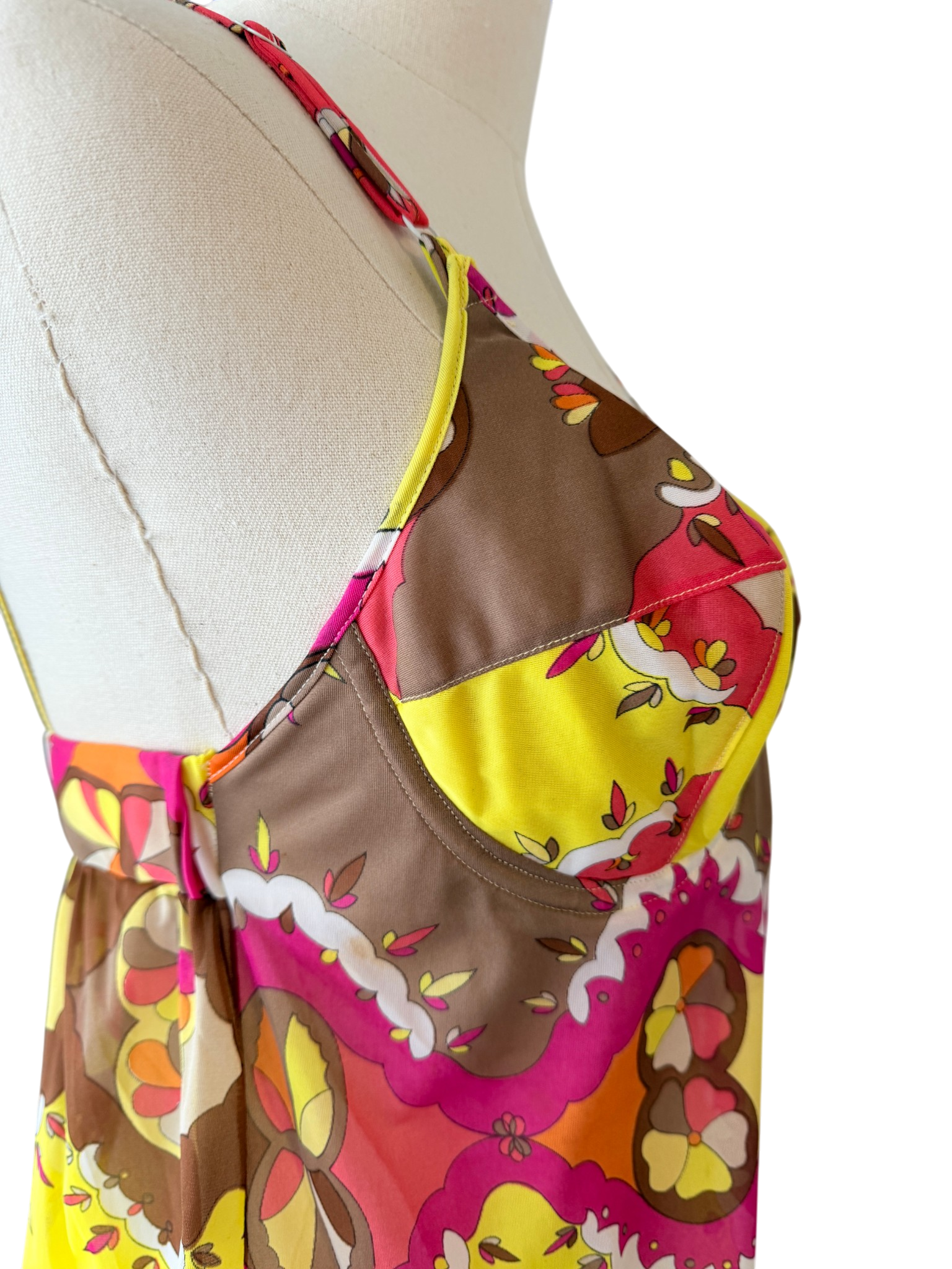 1960s Emilio Pucci for Formfit Rogers Mod Print Camisole Dress