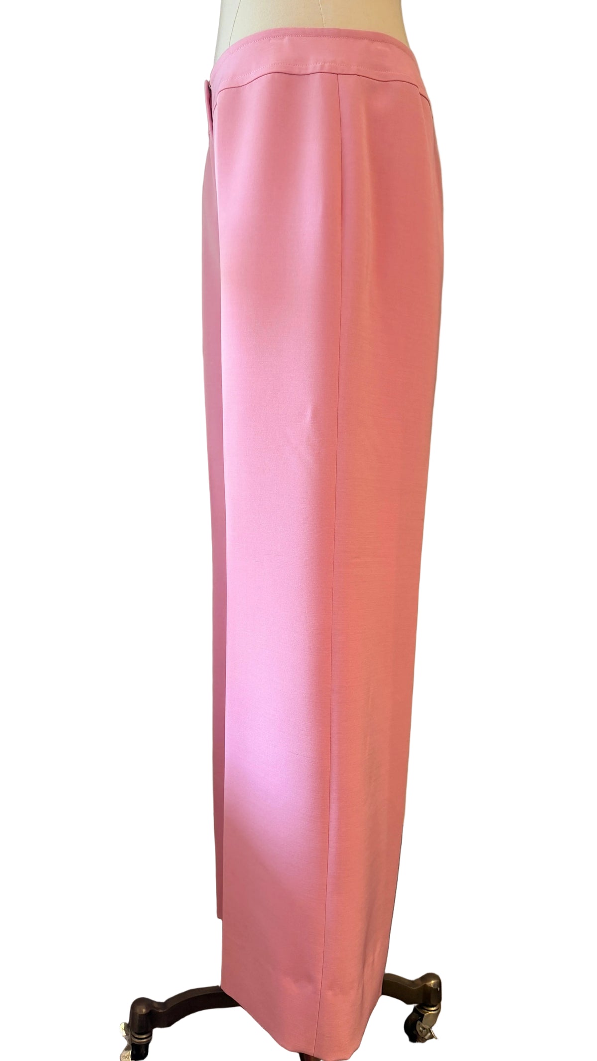 1970s Modes H. Cosentino Capri Pink Silk Low-Rise Straight-Leg Pants