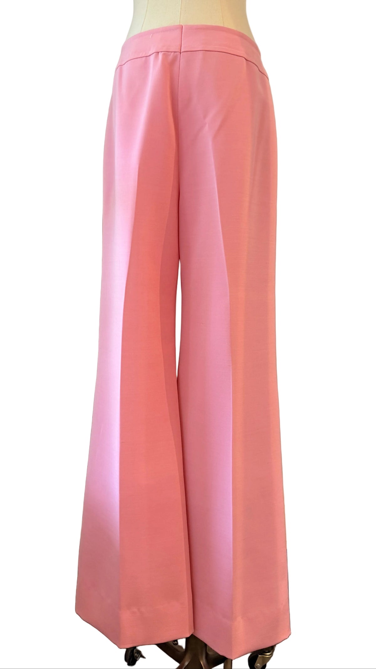 1970s Modes H. Cosentino Capri Pink Silk Low-Rise Straight-Leg Pants