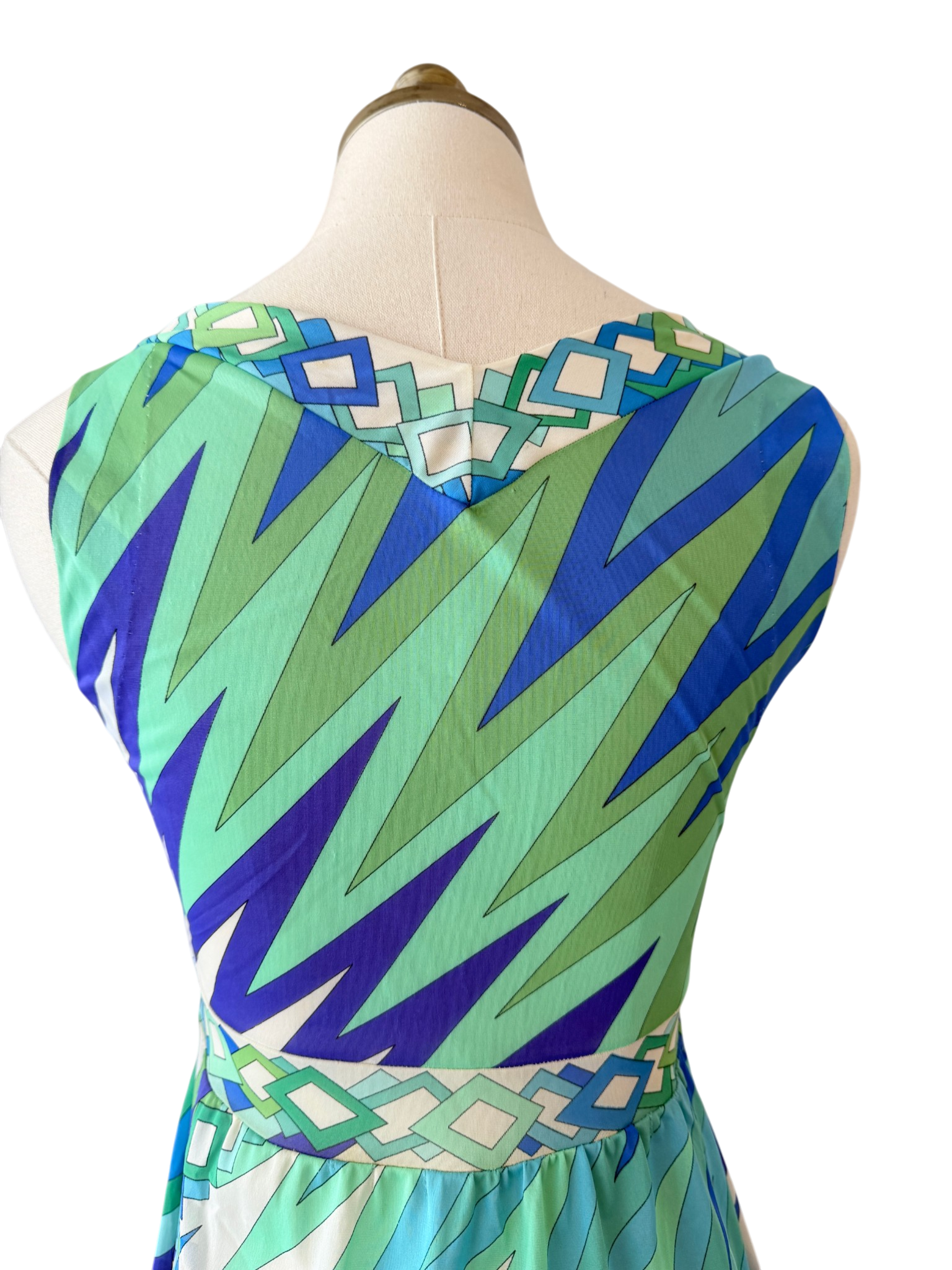 1960s Emilio Pucci for Formfit Rogers Criss-Cross Mod Print Slip Dress