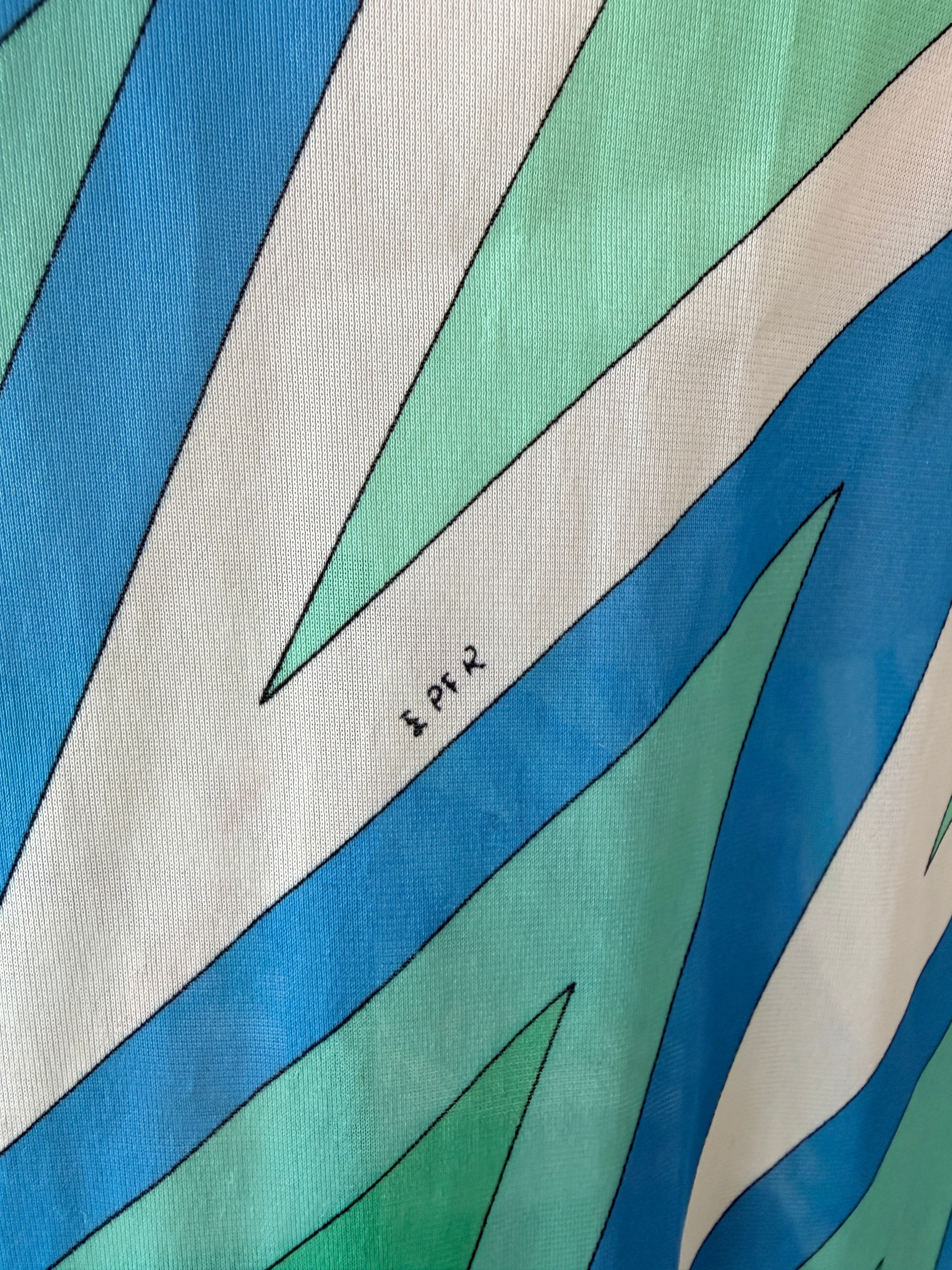 1960s Emilio Pucci for Formfit Rogers Criss-Cross Mod Print Slip Dress