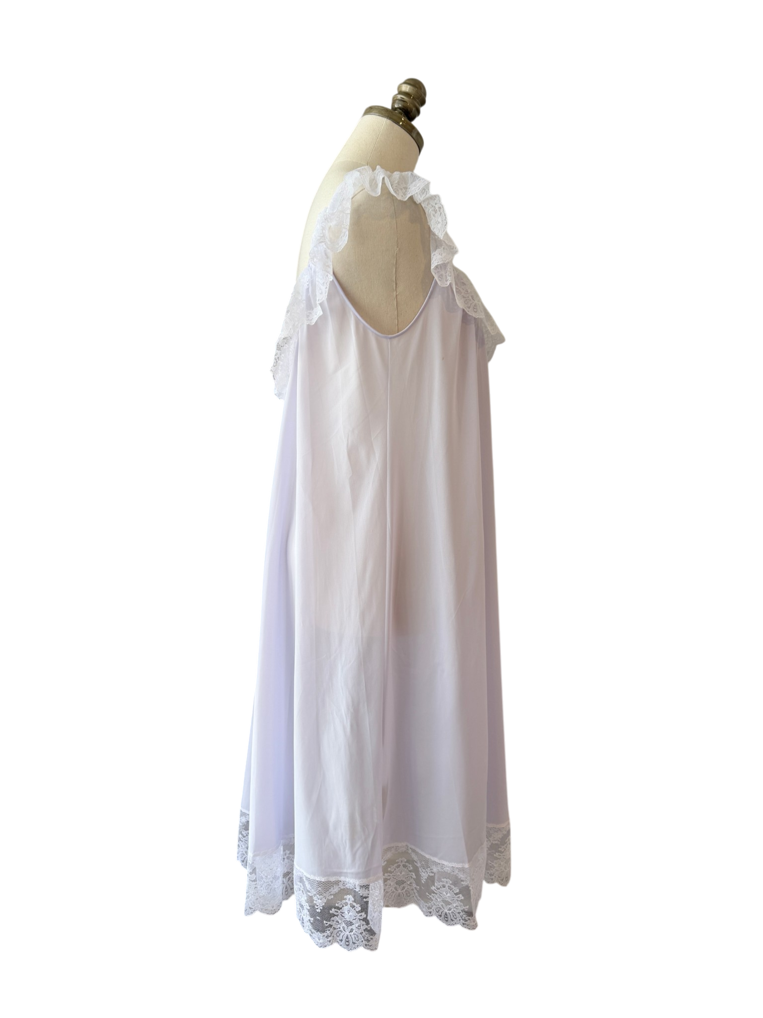 1960s Claire Sandra by Lucie Ann Floral Babydoll Nightgown with Ruffle Shoulders