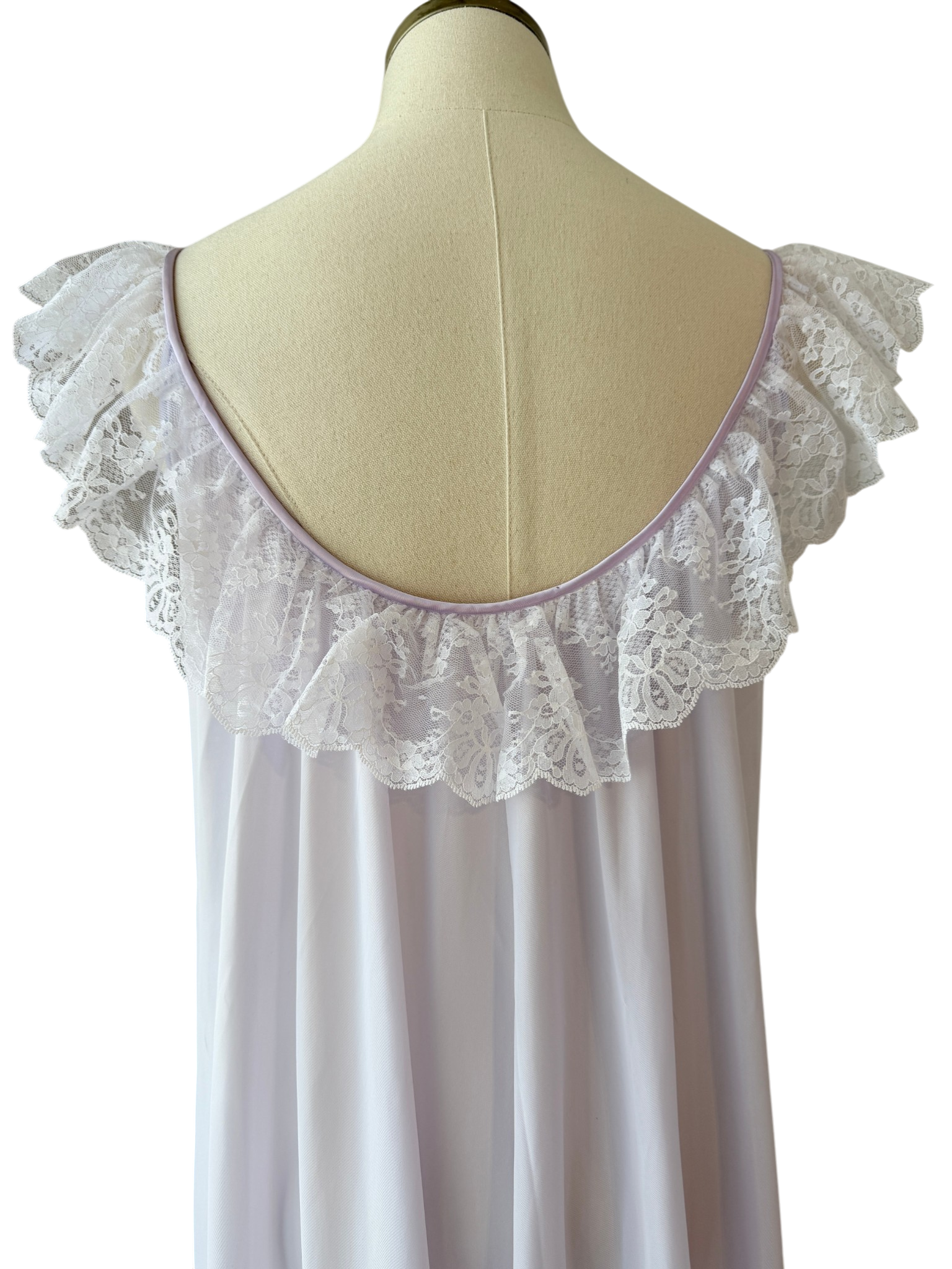 1960s Claire Sandra by Lucie Ann Floral Babydoll Nightgown with Ruffle Shoulders