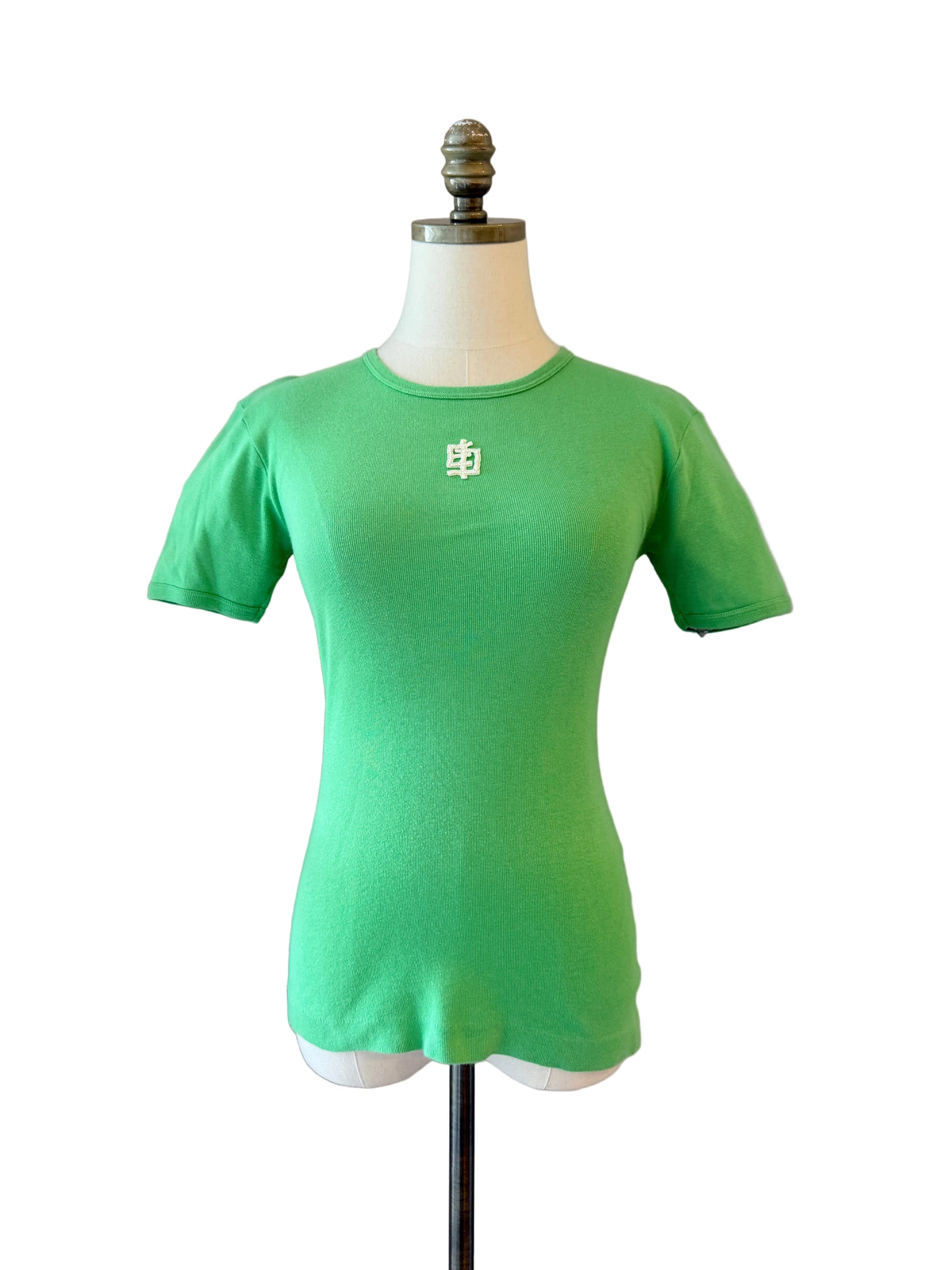 1970s Emilio Pucci Cotton Short-Sleeve Top with Embroidered EP Bamboo Logo