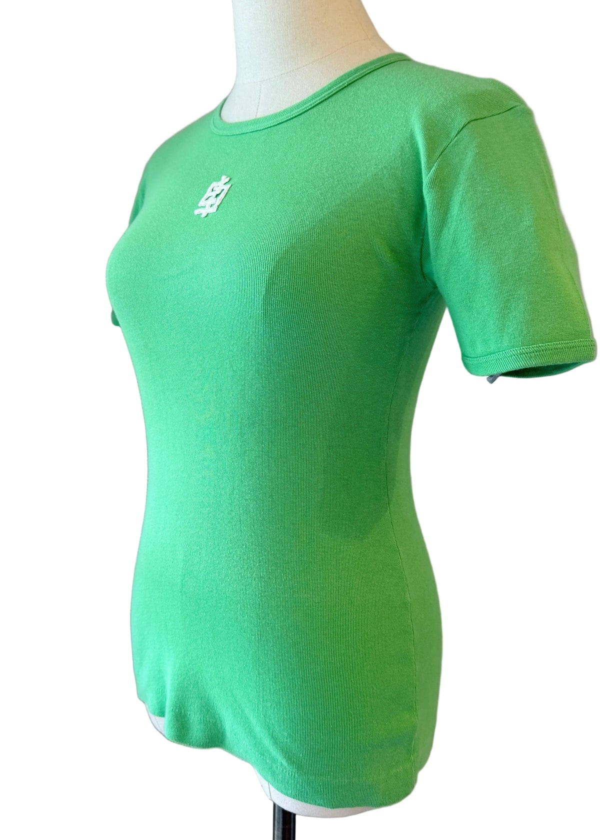 1970s Emilio Pucci Cotton Short-Sleeve Top with Embroidered EP Bamboo Logo