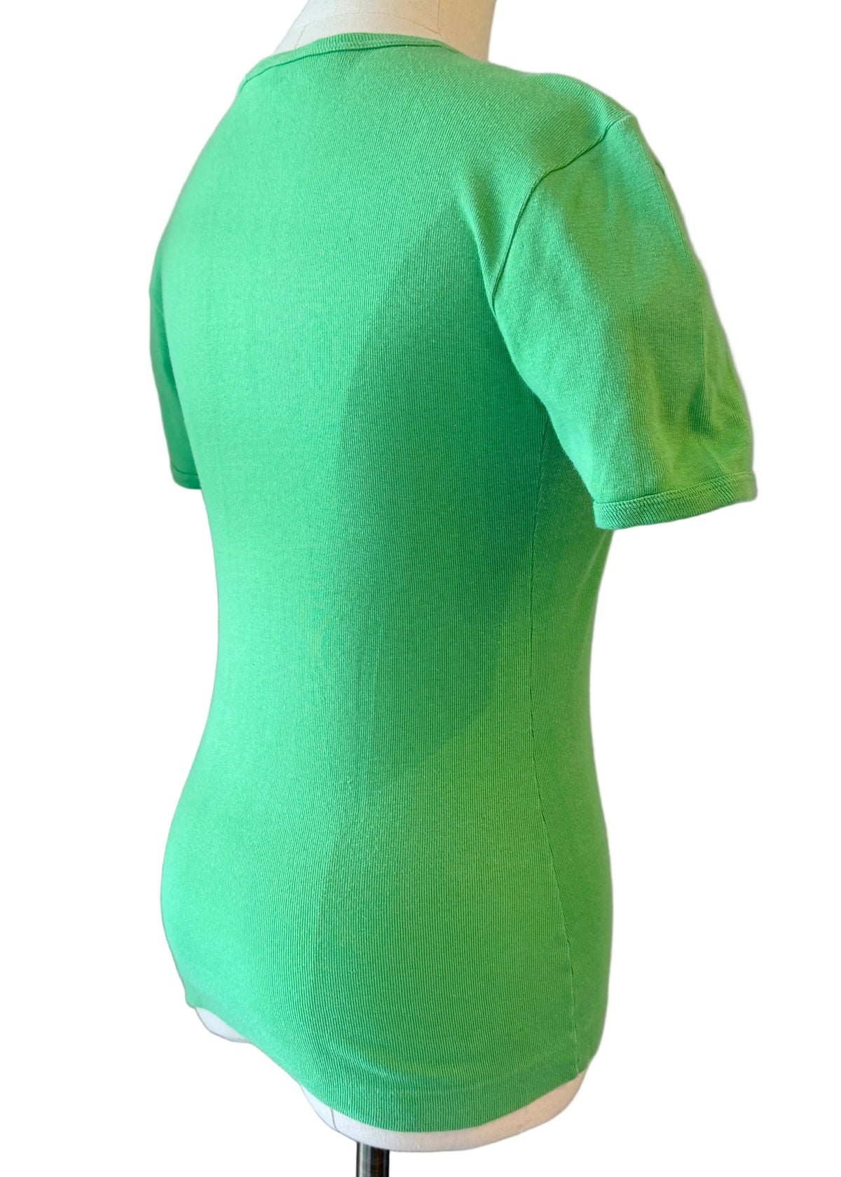 1970s Emilio Pucci Cotton Short-Sleeve Top with Embroidered EP Bamboo Logo
