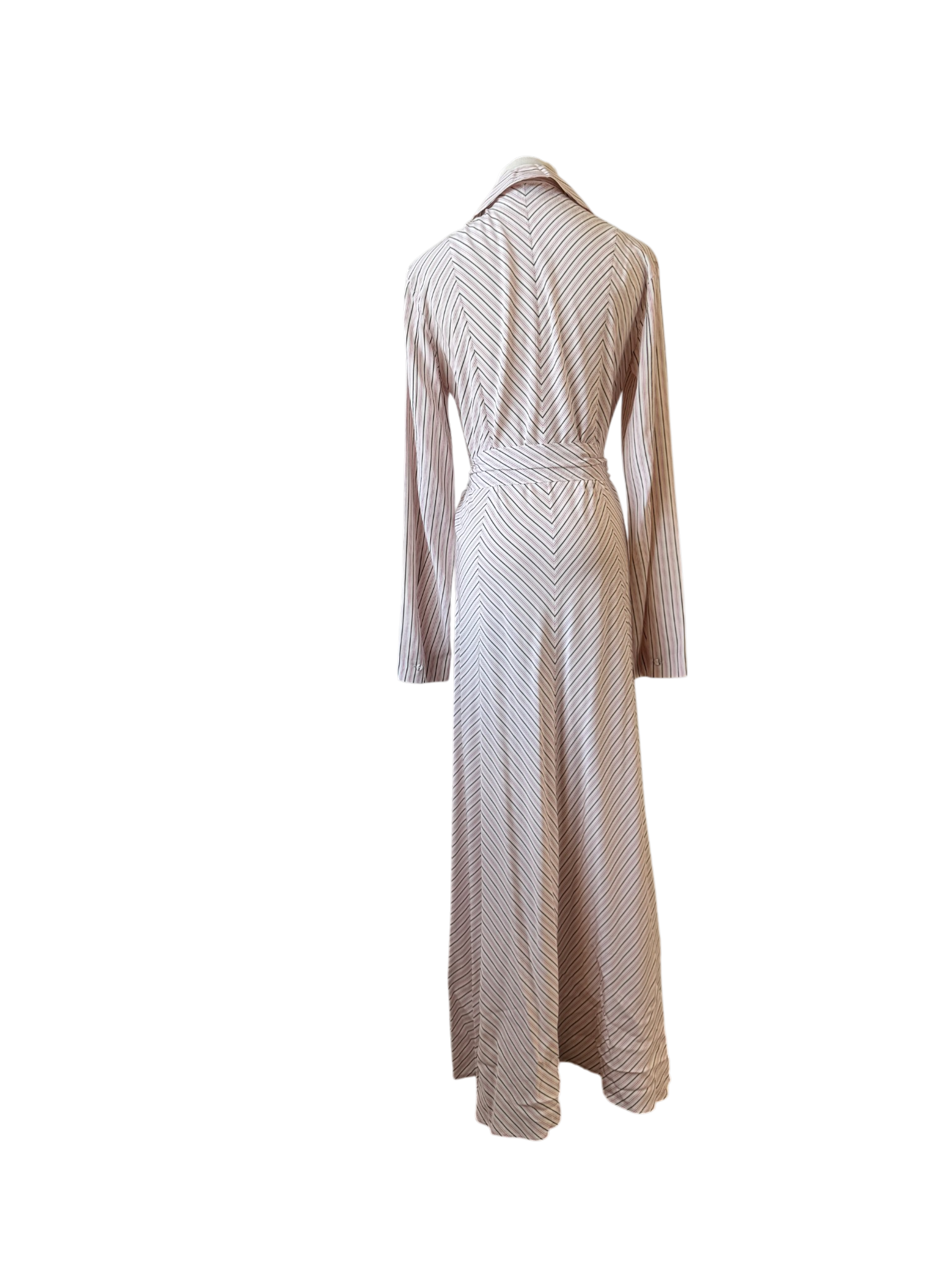 Gabriela Hearst Silk Striped Shirt Dress with Toggle Buttons & Tie Waist