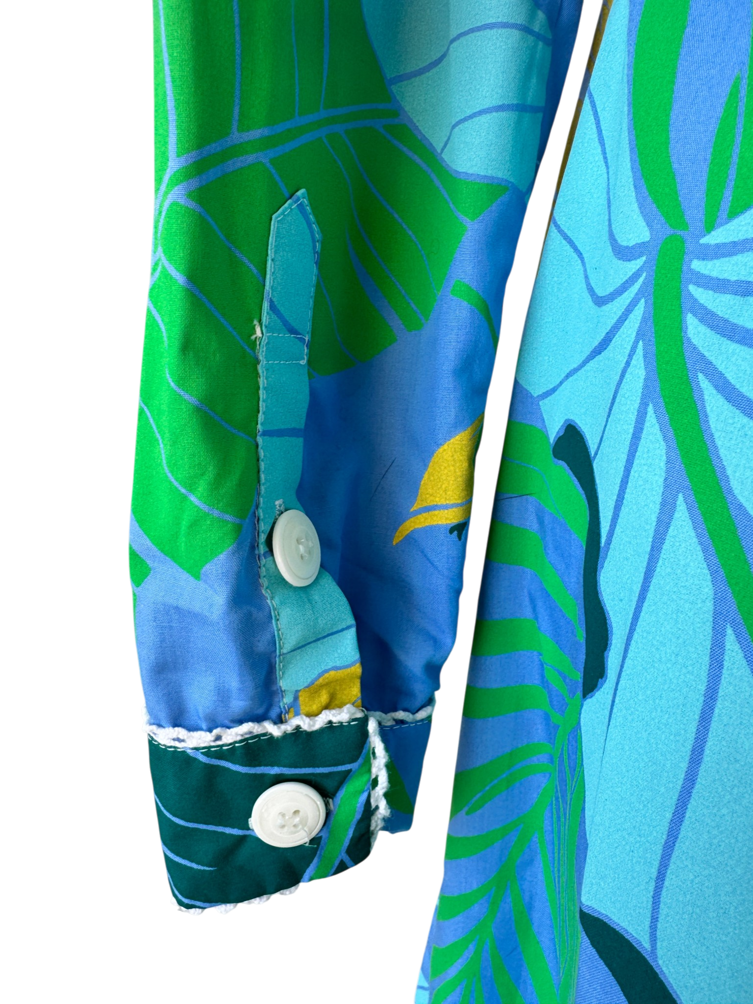 Tracy Feith “Raj” Cotton Tropical Print Mini Shirt Dress